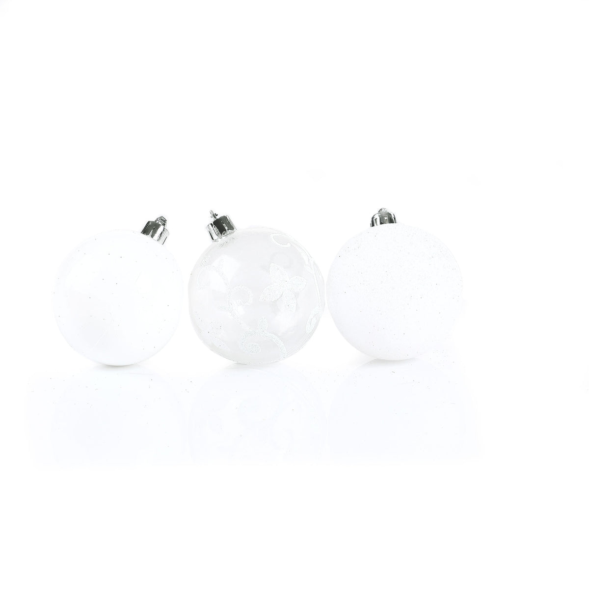 9 boules pour sapin noires/blanches/argentées