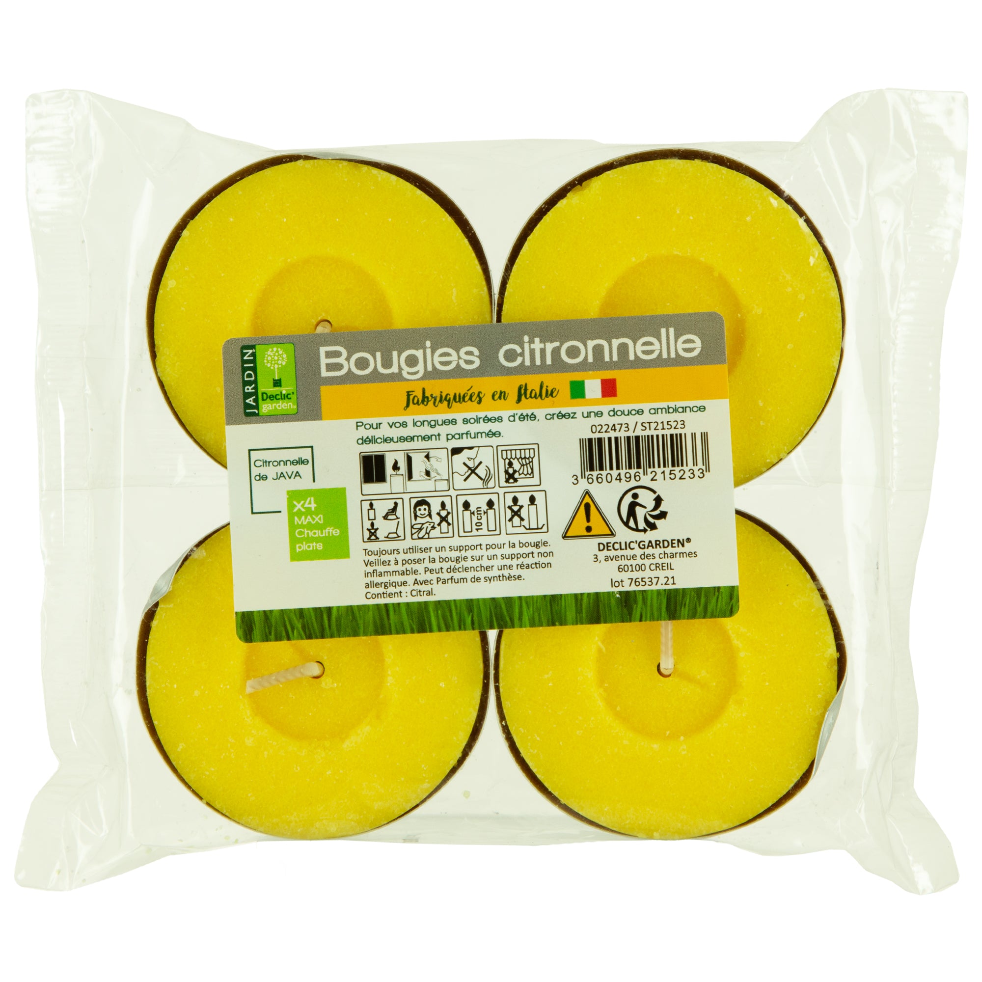4 maxi chauffe-plat citronnelle