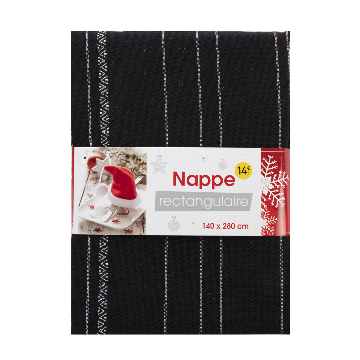 Nappe de Noël motif fils argentés