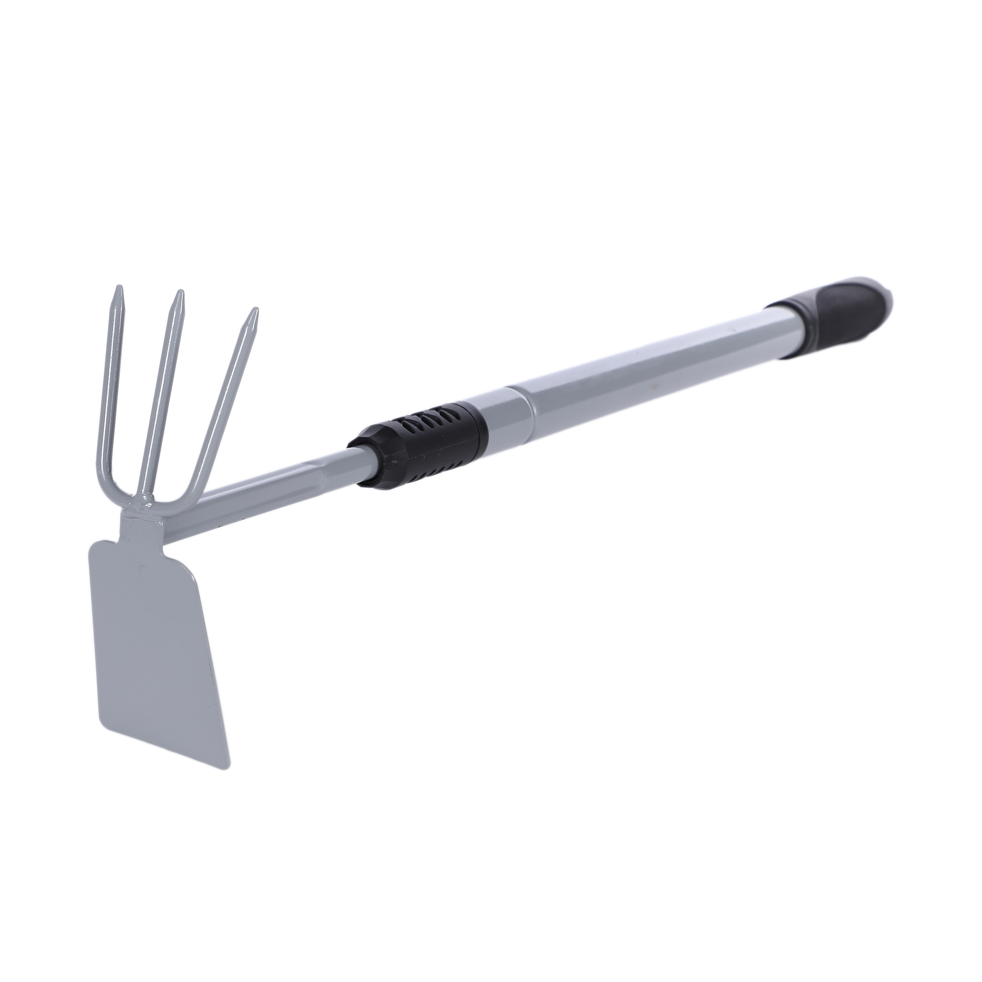2 en 1 râteau/binette manche téléscopique