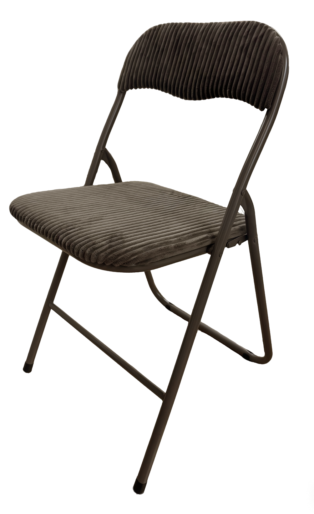 Chaise pliable en velours côtelé - Marron