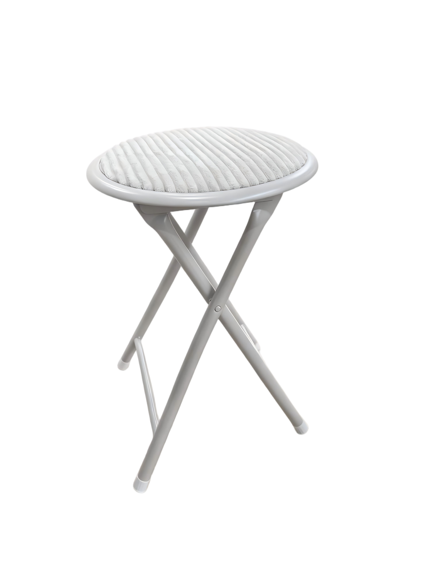 Tabouret pliable en velours côtelé - Gris