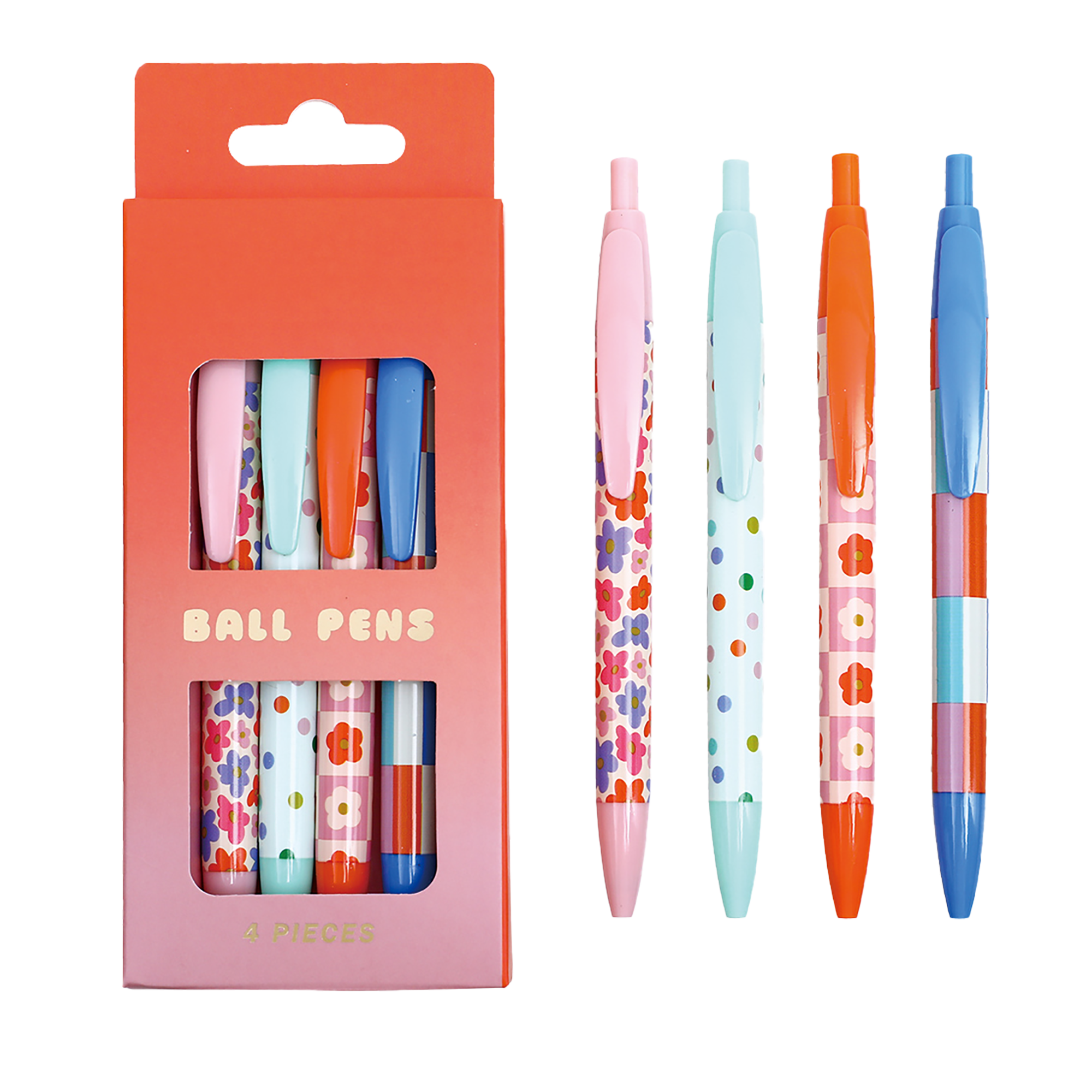 Set de 4 stylos billes