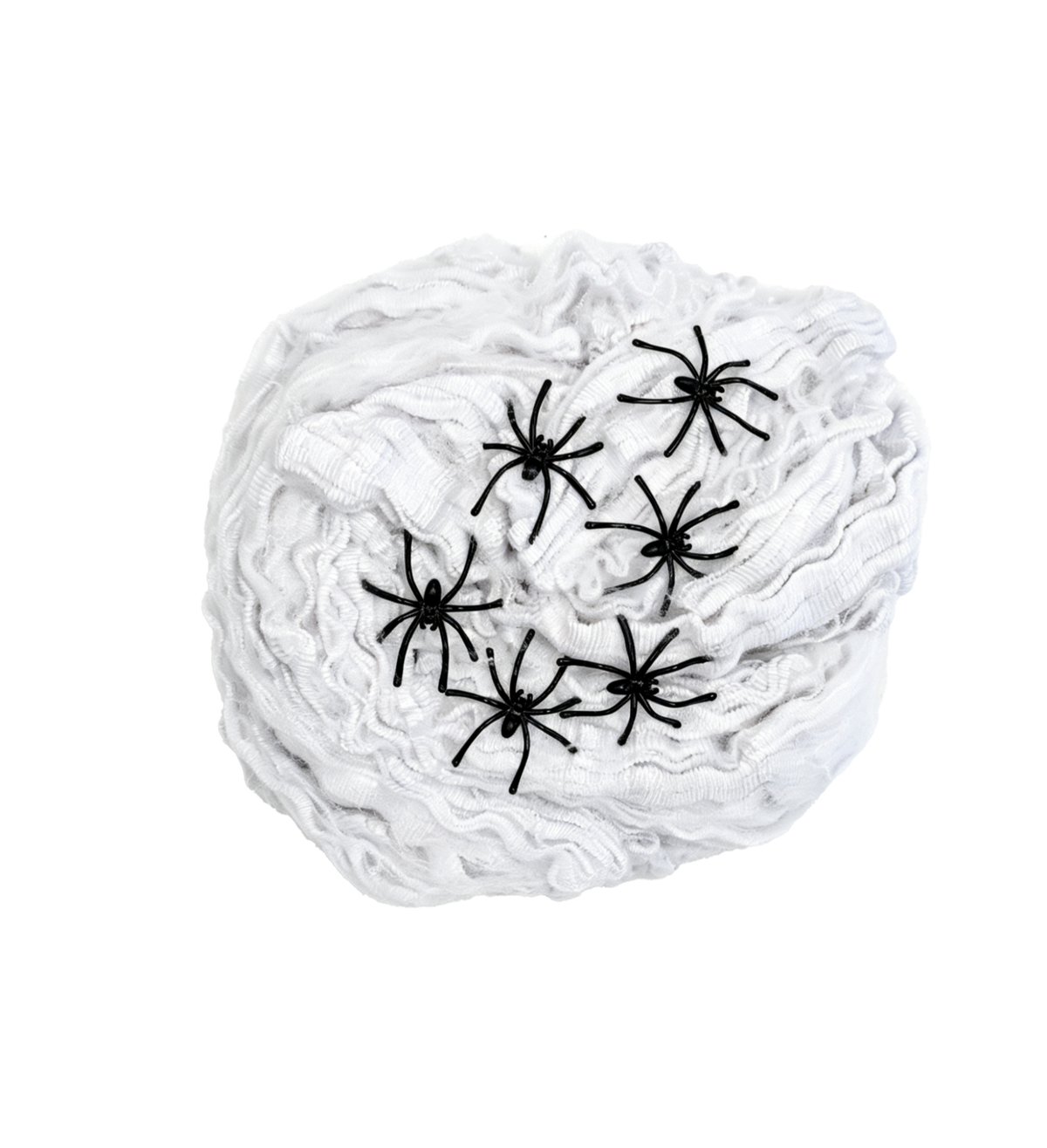 Toile d’araignée en polyester avec 6 araignées – 150 g