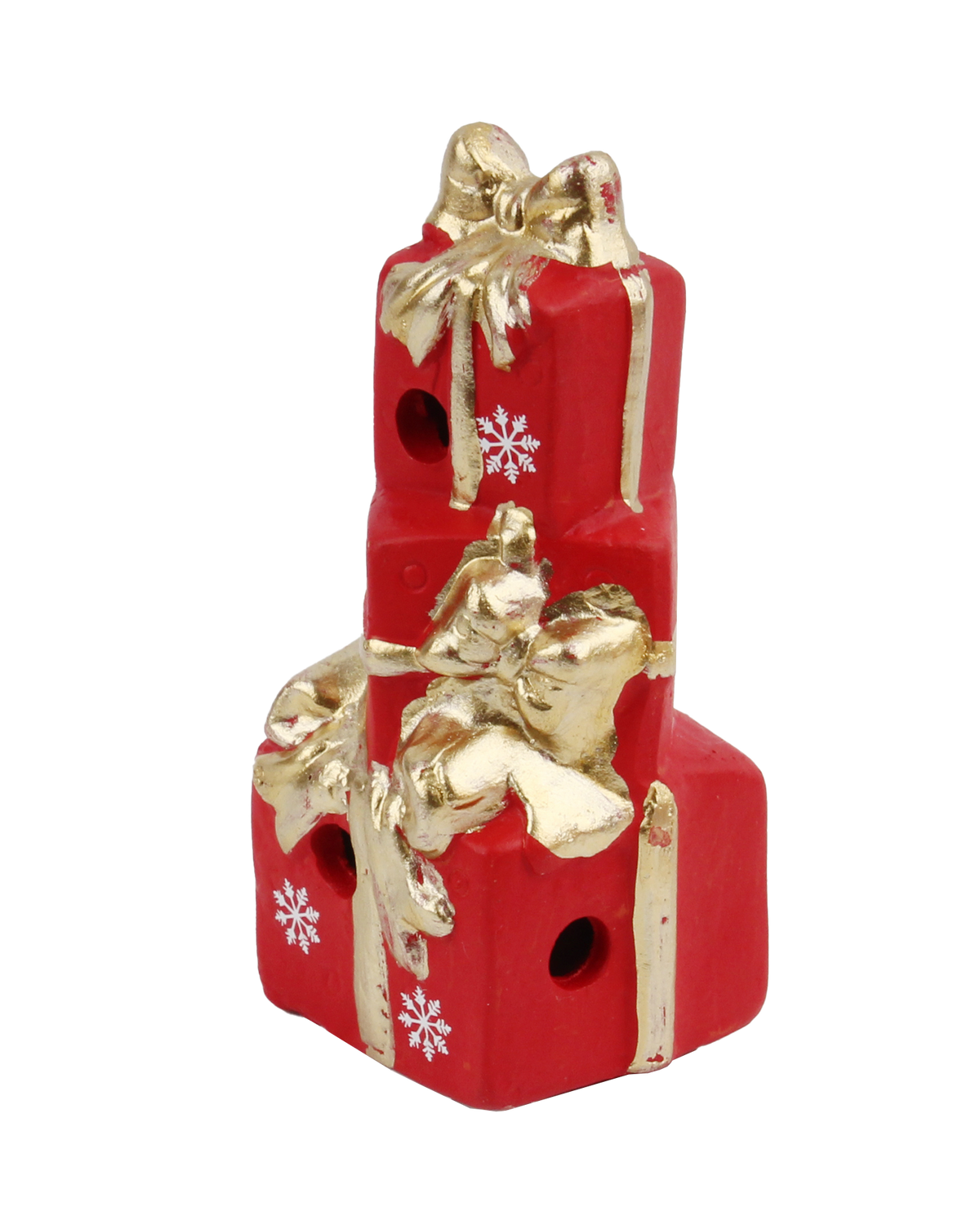 Décoration cadeaux de Noël à LED en résine 12 cm
