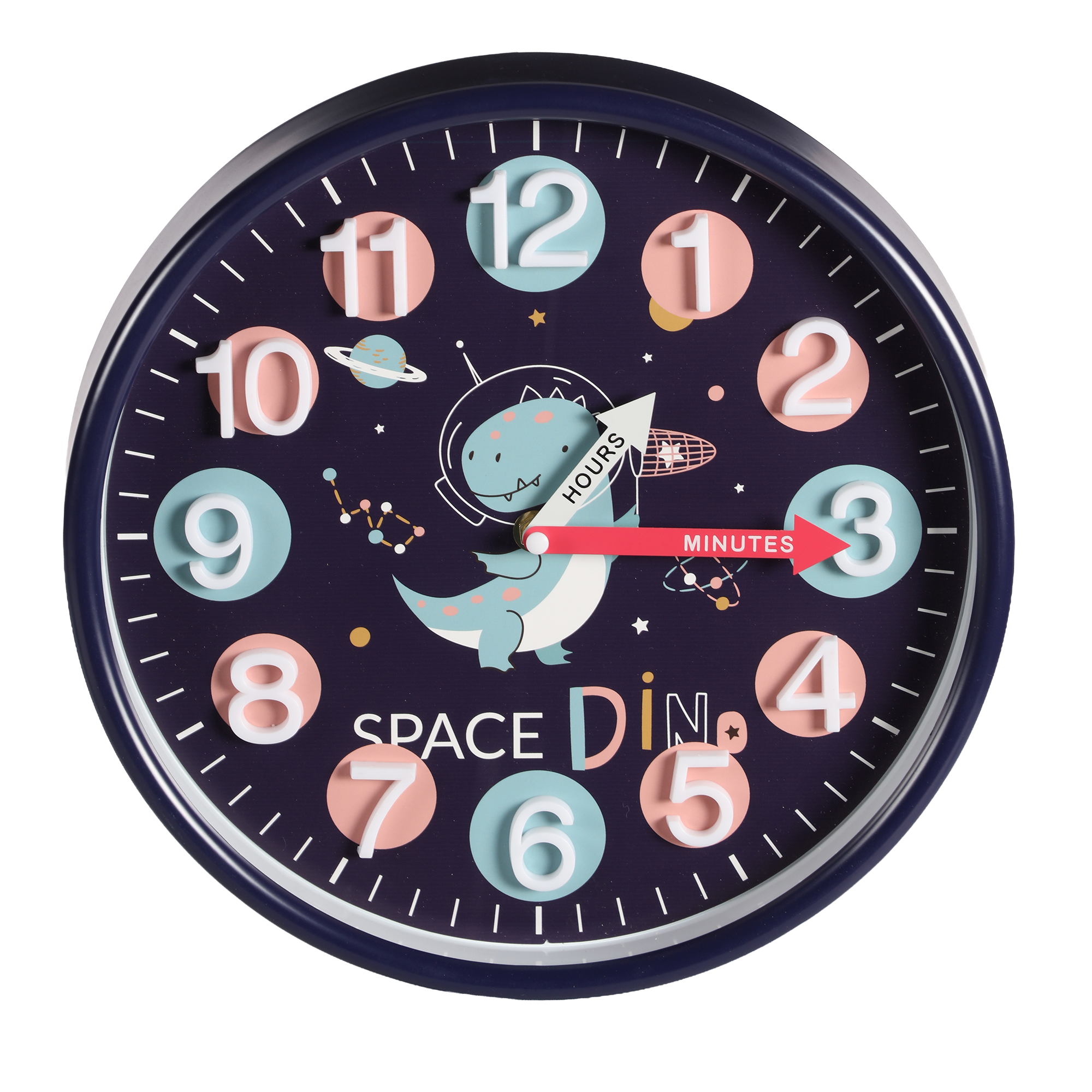 Horloge enfant en display 30x4,5 cm - Bleu