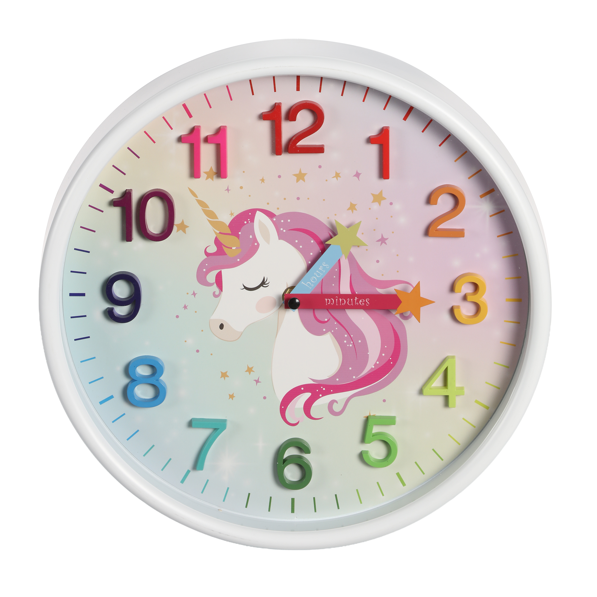 Horloge enfant en display 30x4,5 cm - Rose