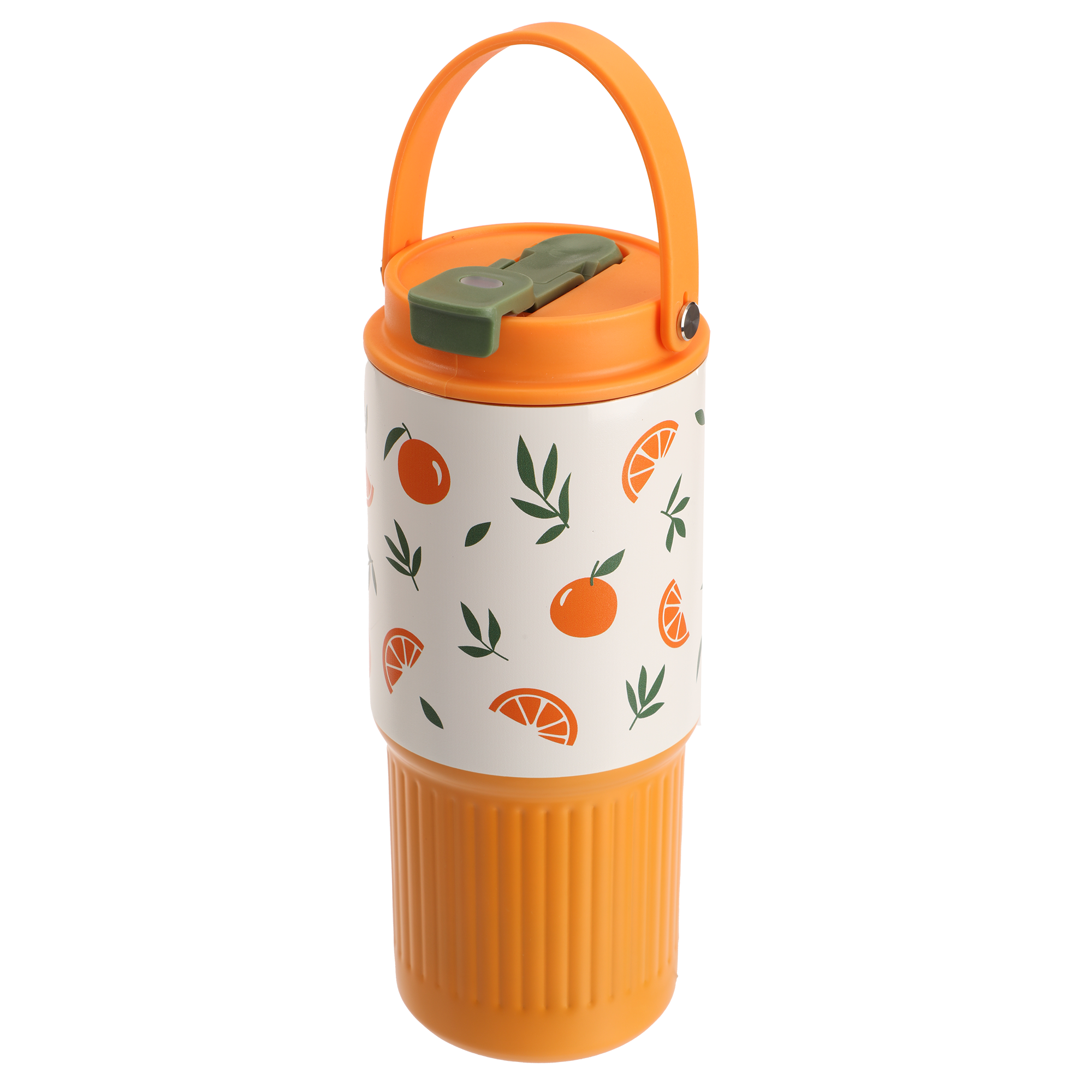 Mug de transport en inox imprimé fruits 750 ml - Orange