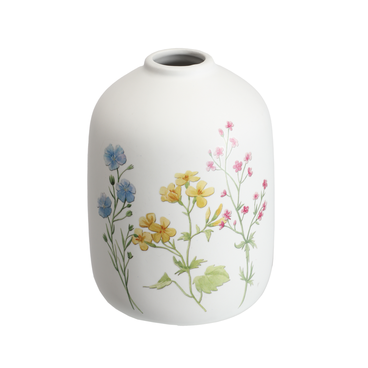 Vase en céramique imprimé fleurs Déclic Home – 8 × 8 × H. 20,5 cm