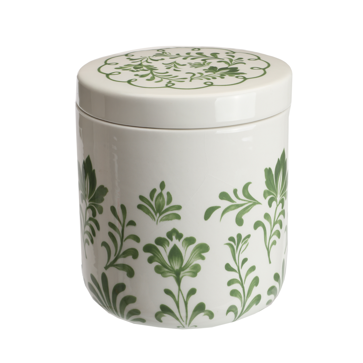 Pot en céramique avec couvercle Déclic Home – 13 × 13 × H. 15 cm, 2 coloris - Vert