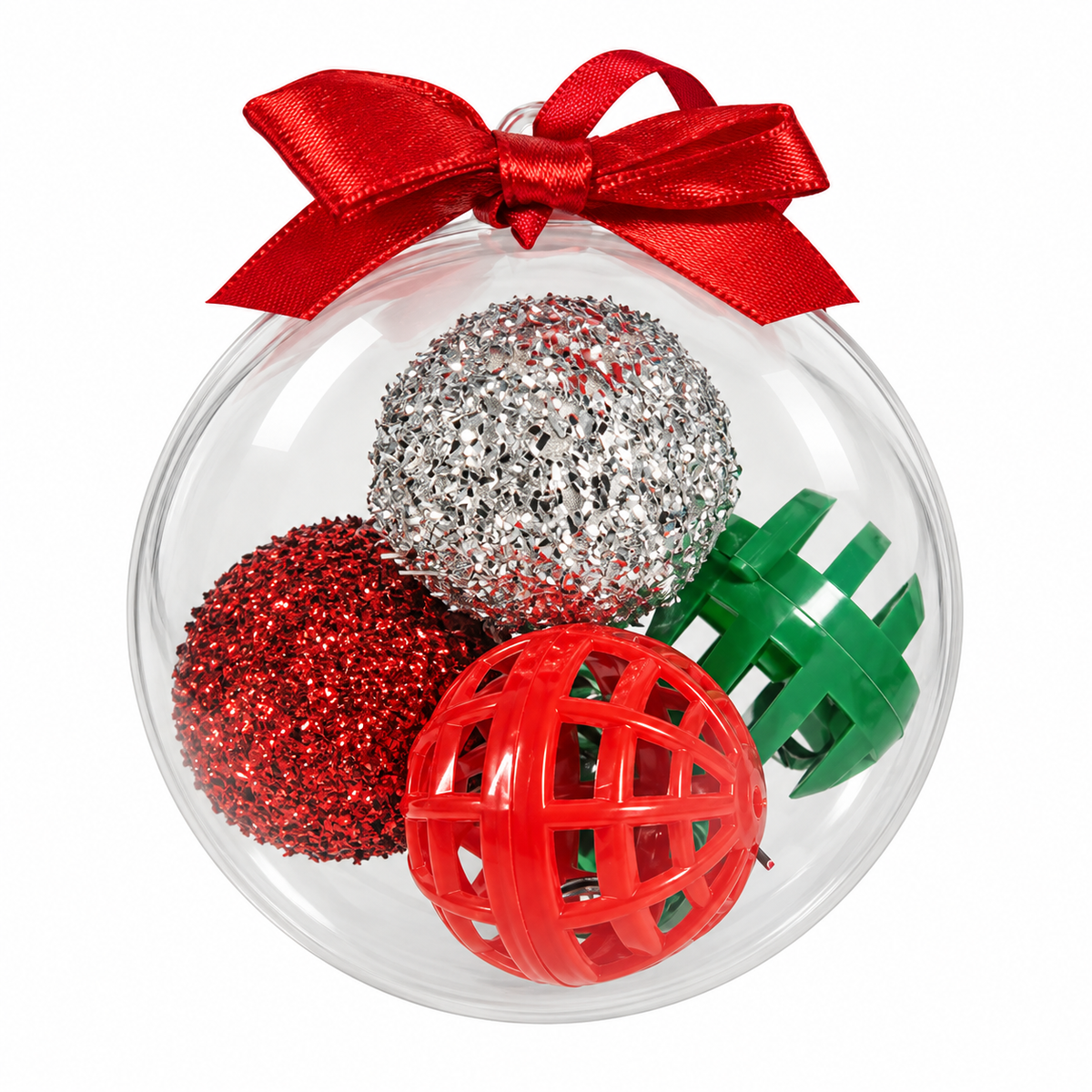 Lot de 6 jouets de Noël pour chat - Argent