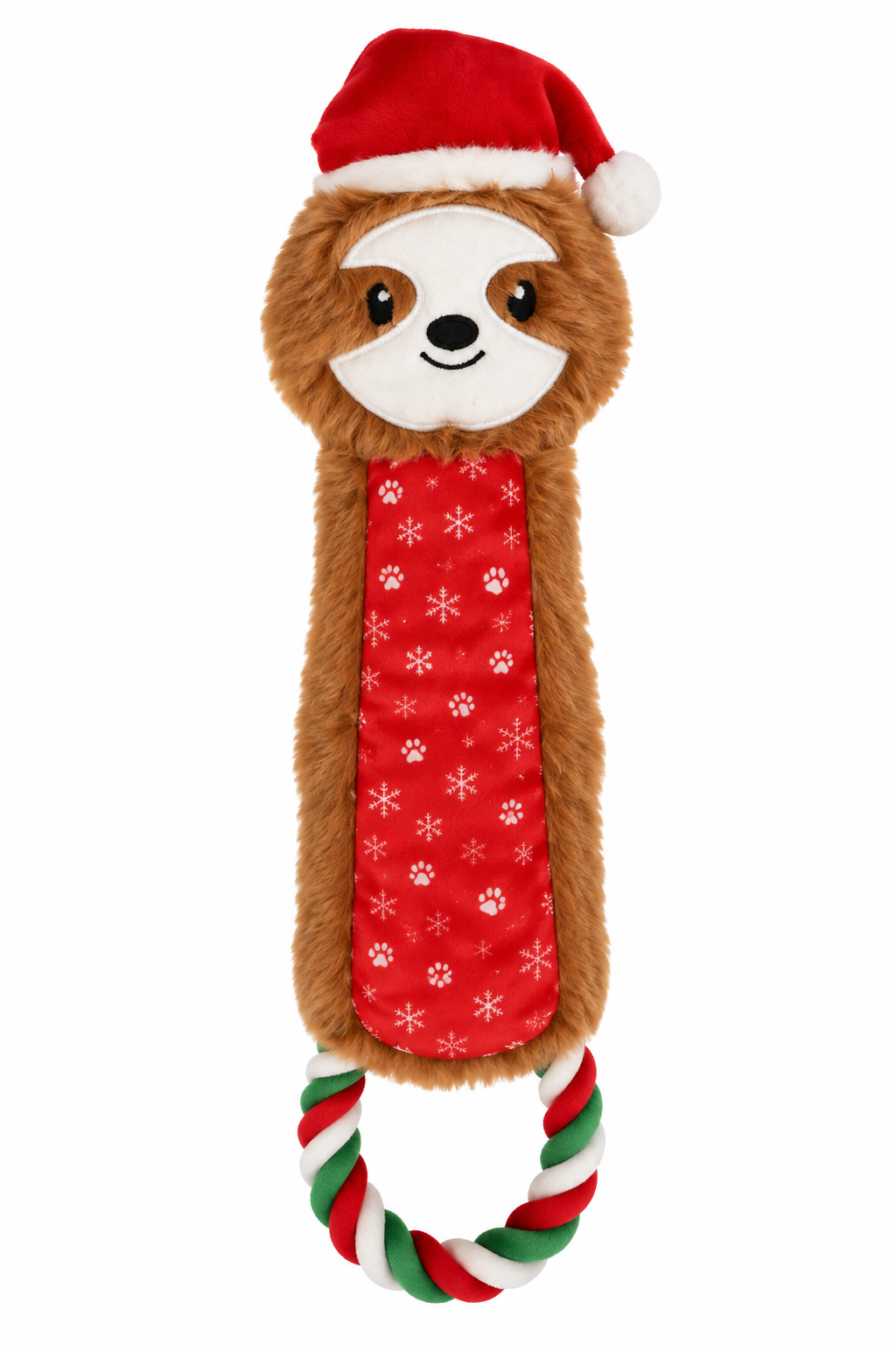 Corde à mordre de Noël pour animaux - Rouge
