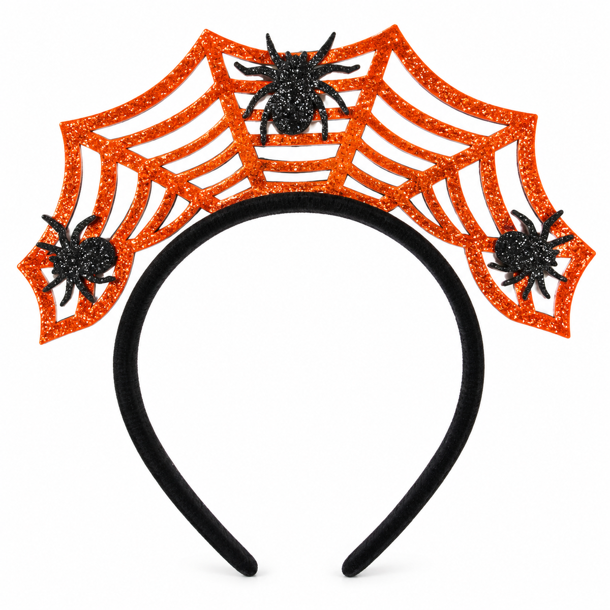 Serre-tête toile d’araignée pour Halloween - Orange