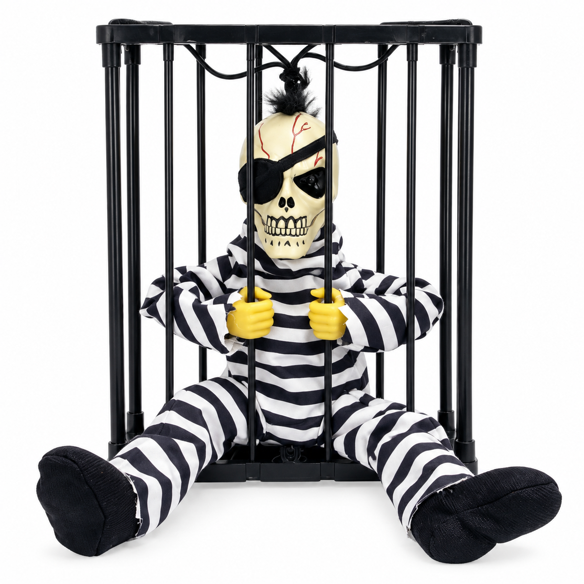 Personnage d’horreur en cage lumineux et sonore – 23,3 × 10,4 × H. 28 cm