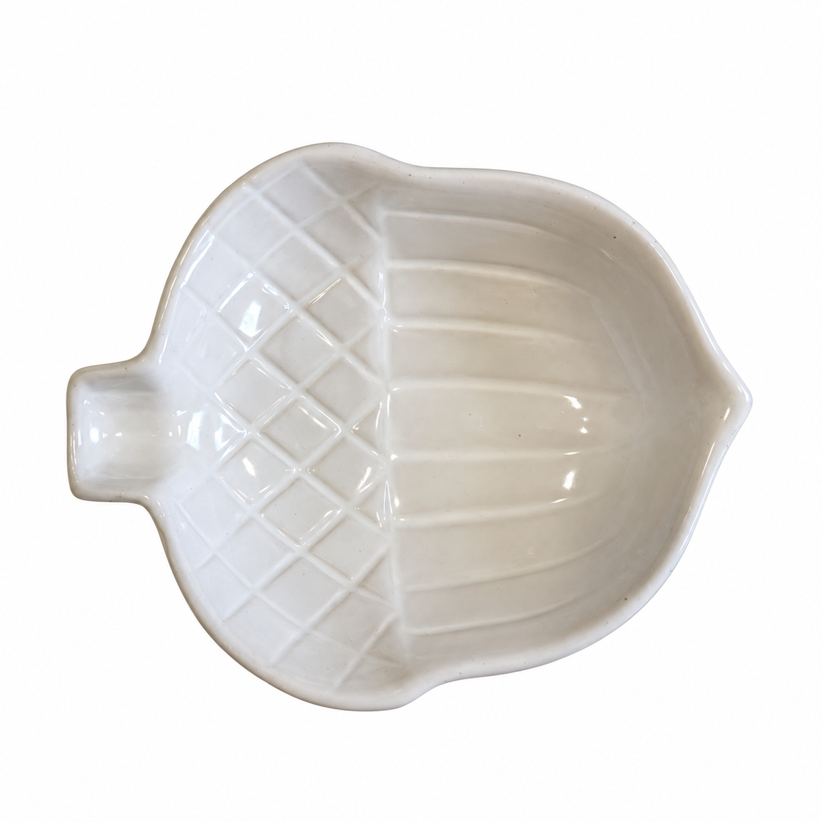 Coupelle feuille ou noix en céramique Déclic Home – 14 × 12 cm - Blanc