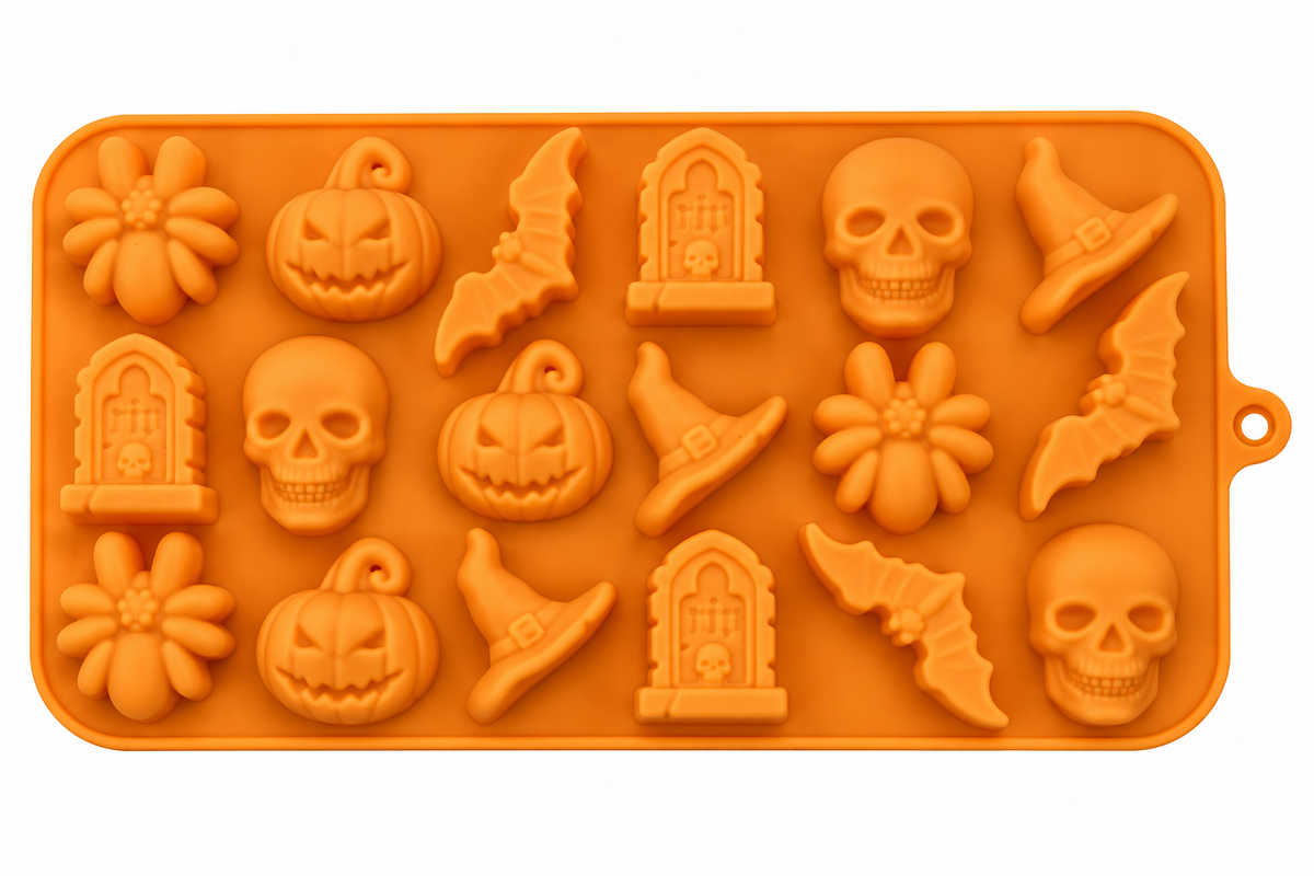 Moule à motifs d’Halloween en silicone orange Cook Keen – 21,5 × 11,5 cm