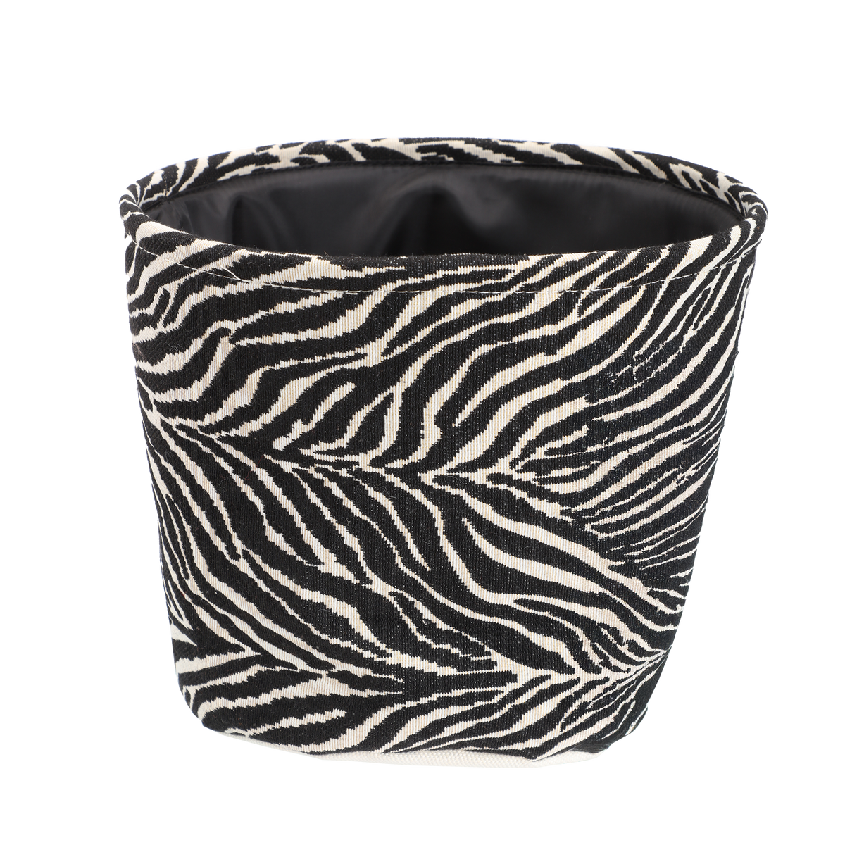 Panier rond motif zèbre ou léopard Space N Box – 27 × 27 × H. 23 cm - Noir