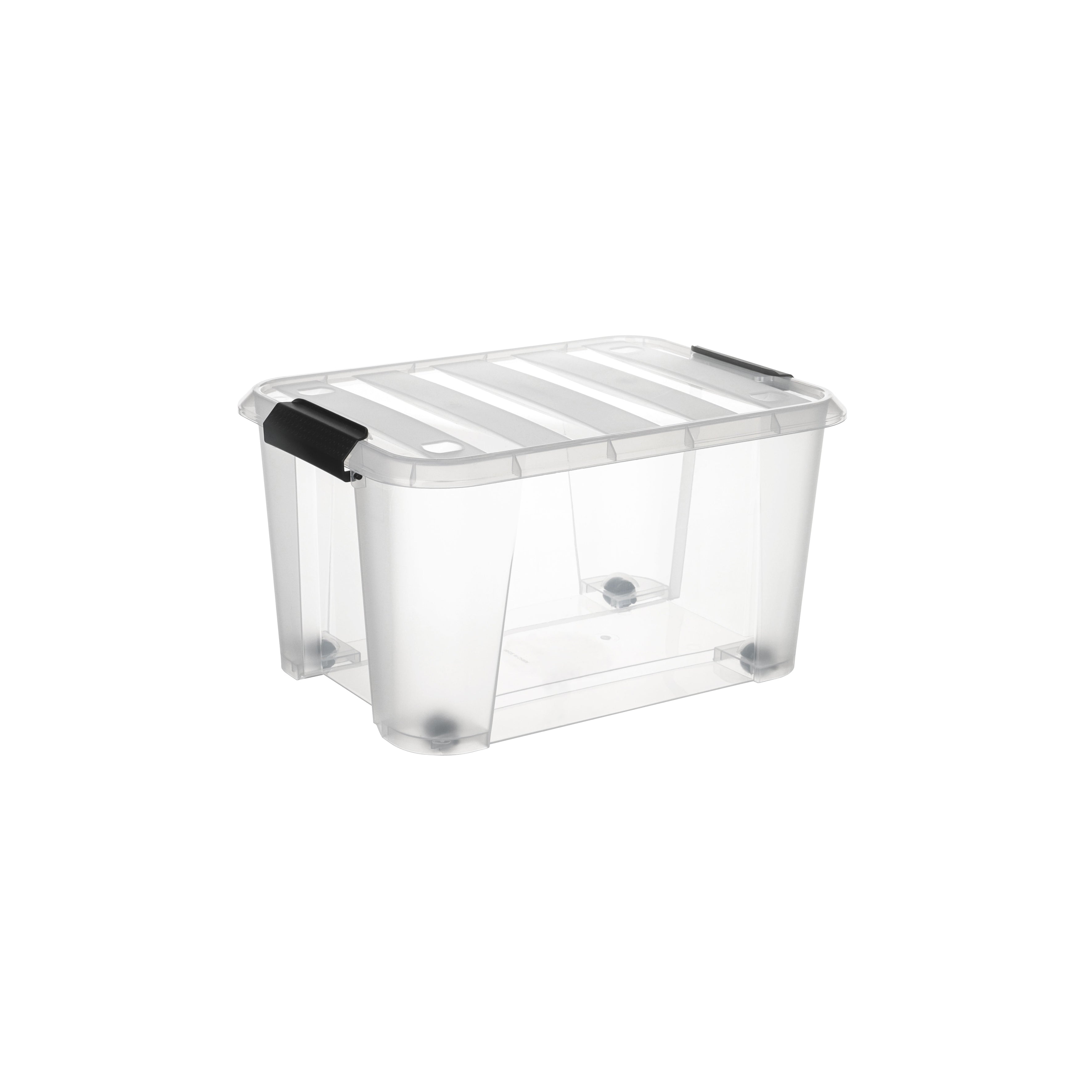 Boîte de rangement à roulettes 15L avec clips