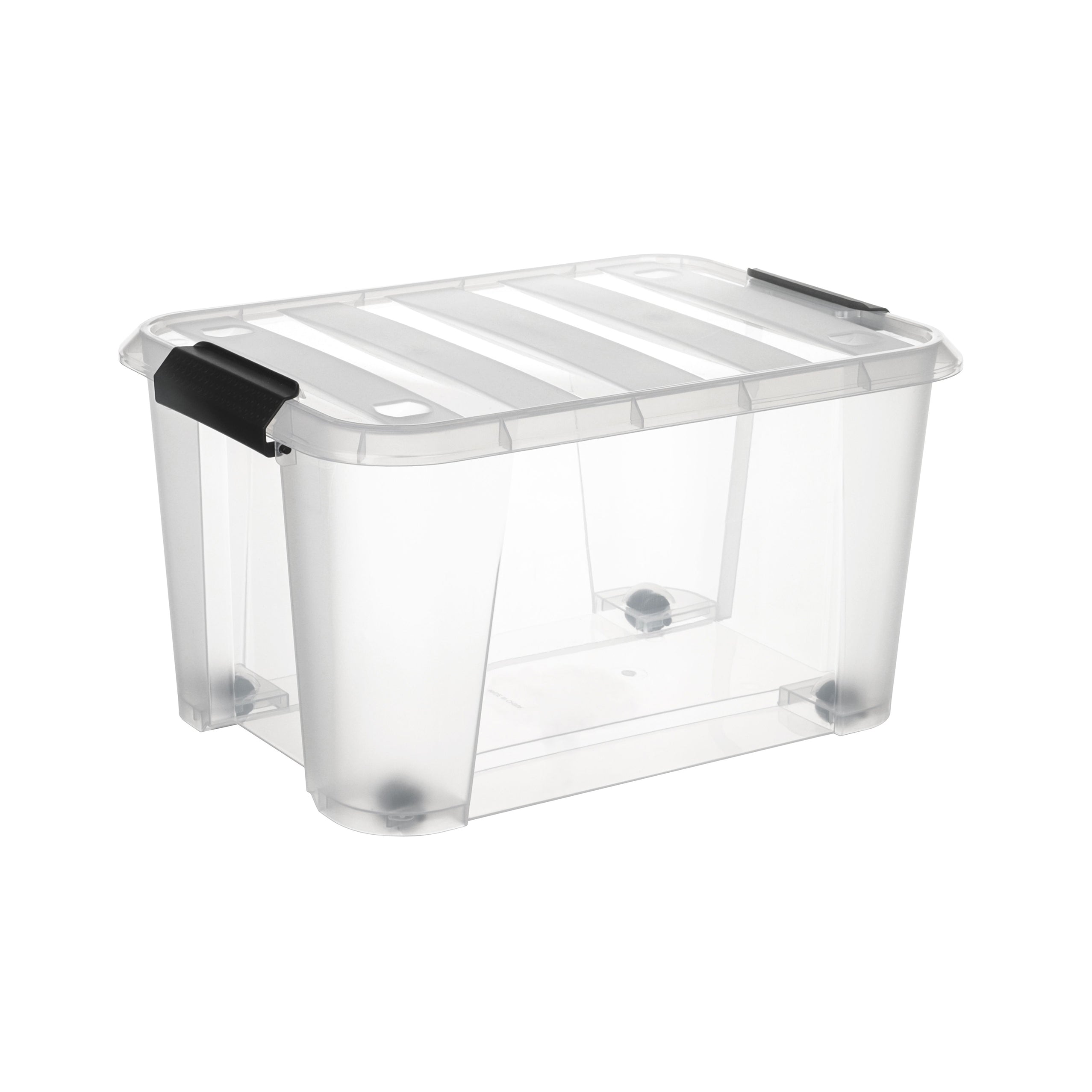 Boîte de rangement à roulettes 52L avec clips