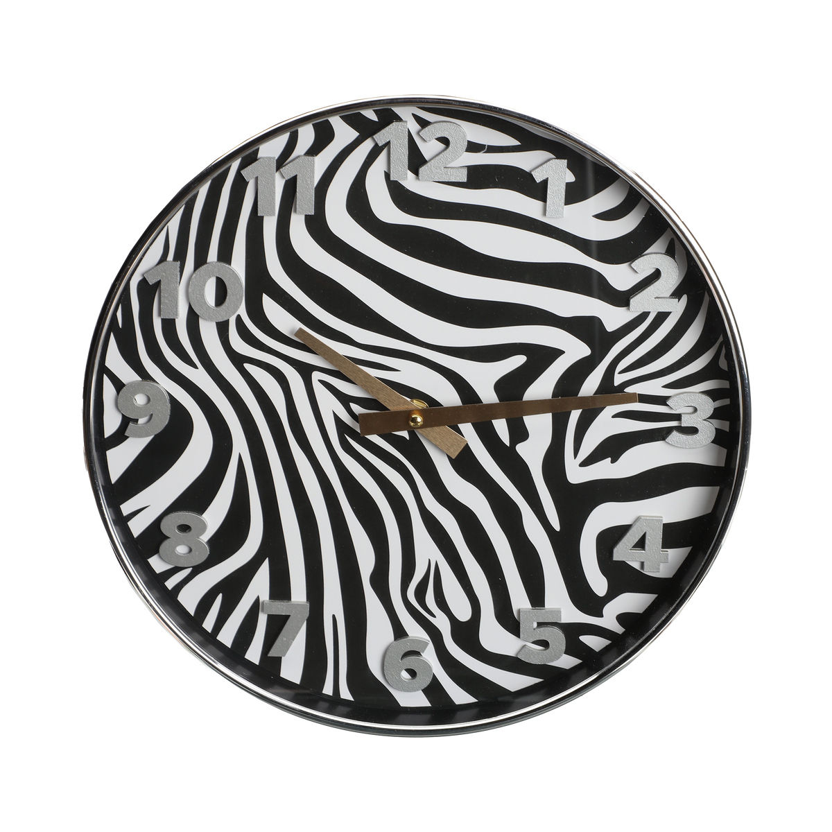 Horloge murale motifs léopard ou zèbre Déclic Home – Ø 30 cm - Noir