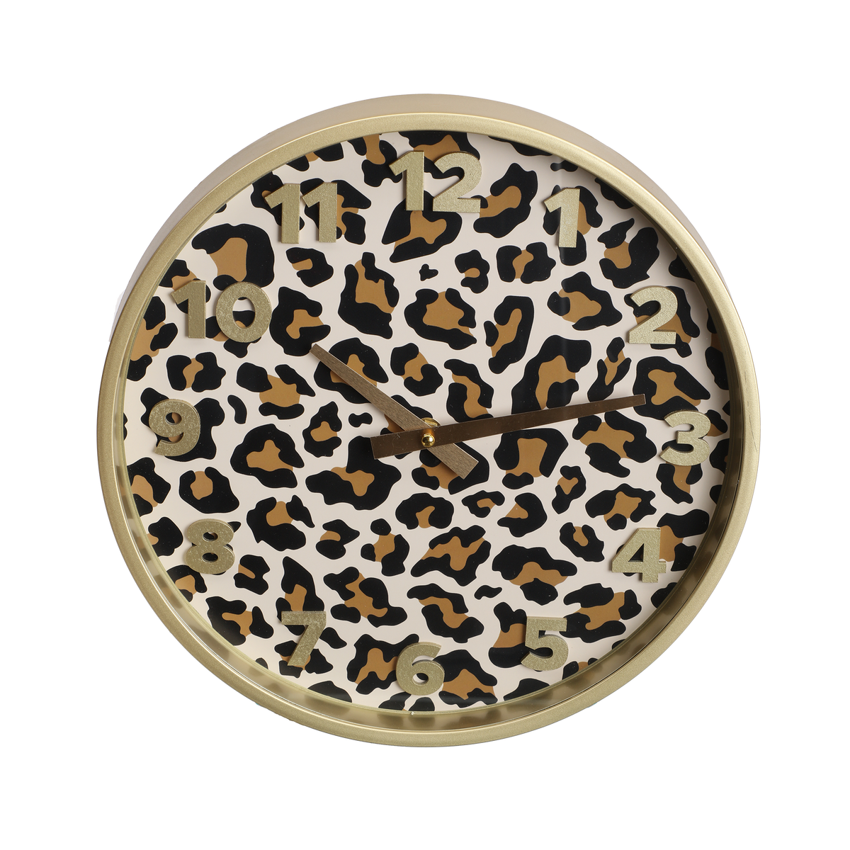 Horloge murale motifs léopard ou zèbre Déclic Home – Ø 30 cm - Marron