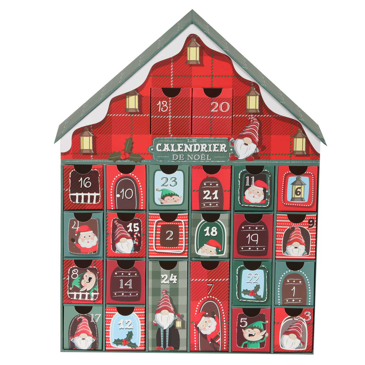 Calendrier de l'Avent personnalisable  - Rouge
