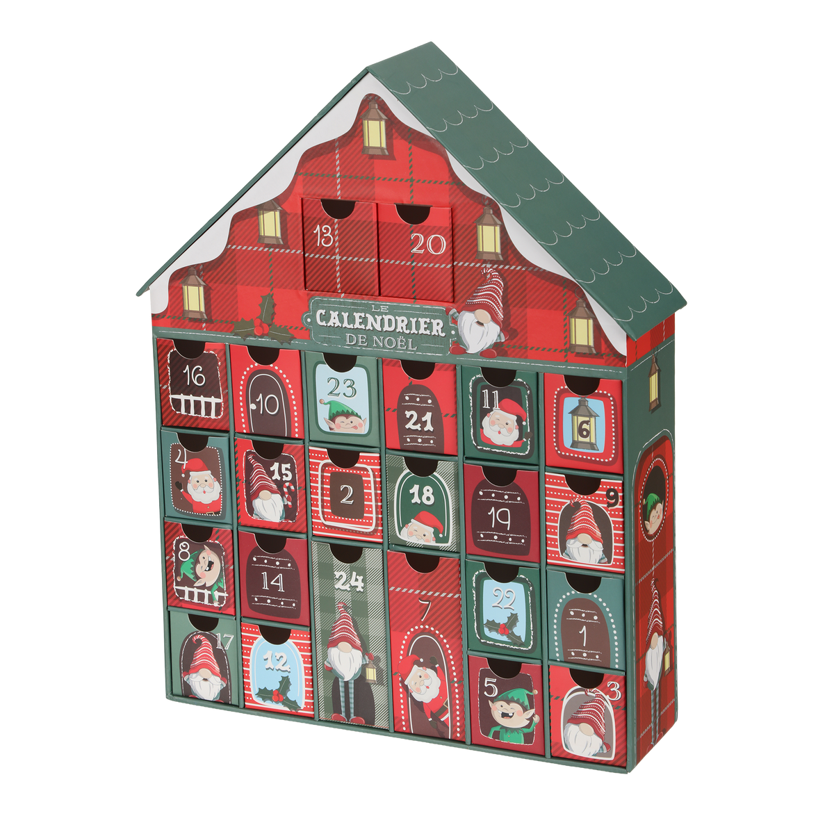 Calendrier de l'Avent personnalisable  - Rouge
