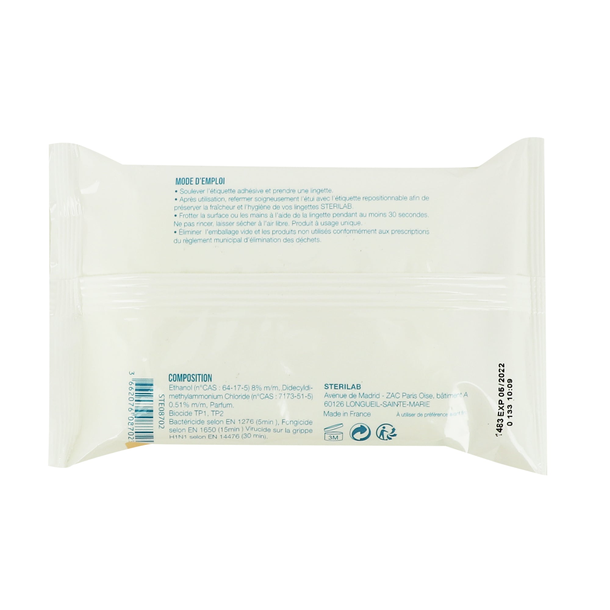 Lingettes antiseptiques visage et corps