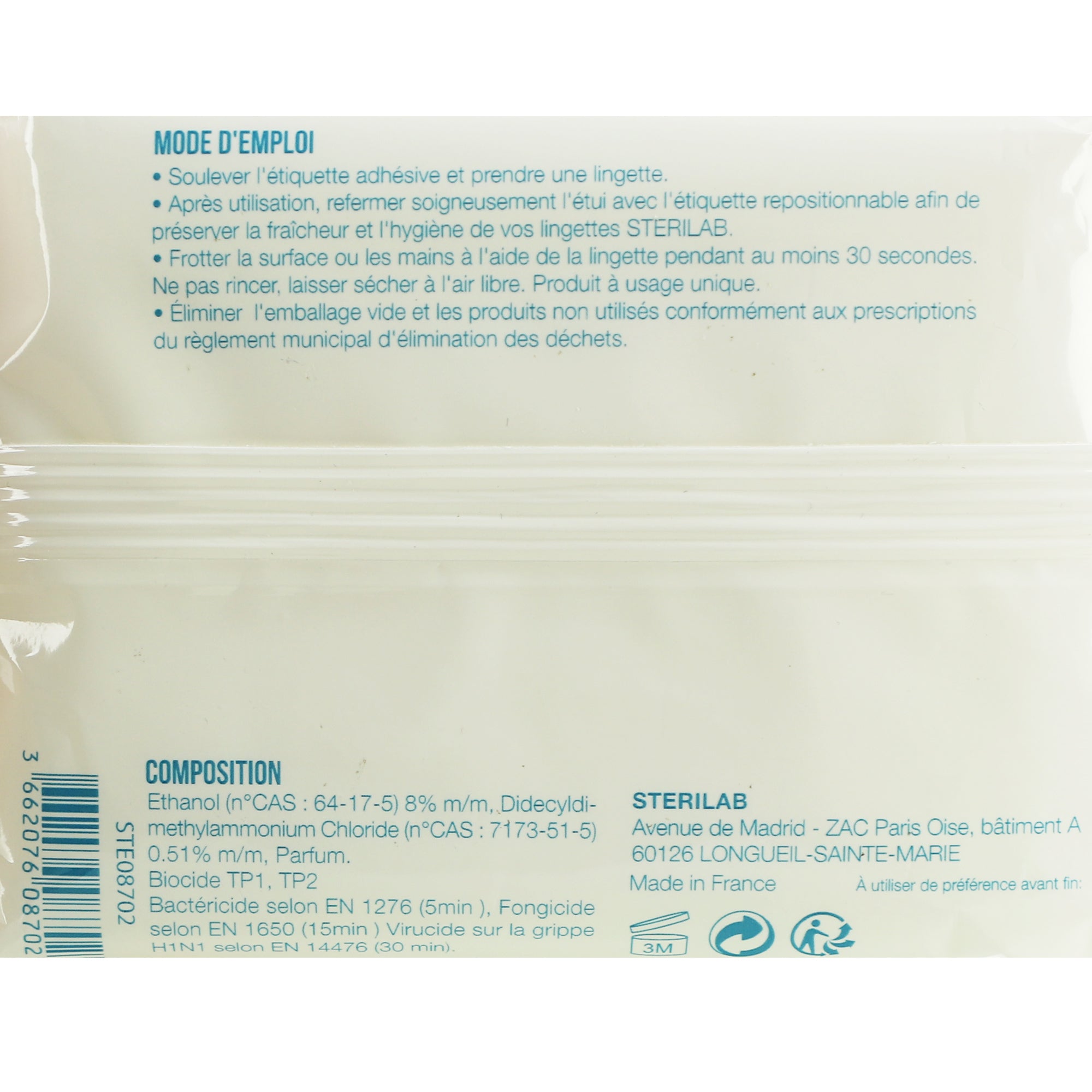 Lingettes antiseptiques visage et corps