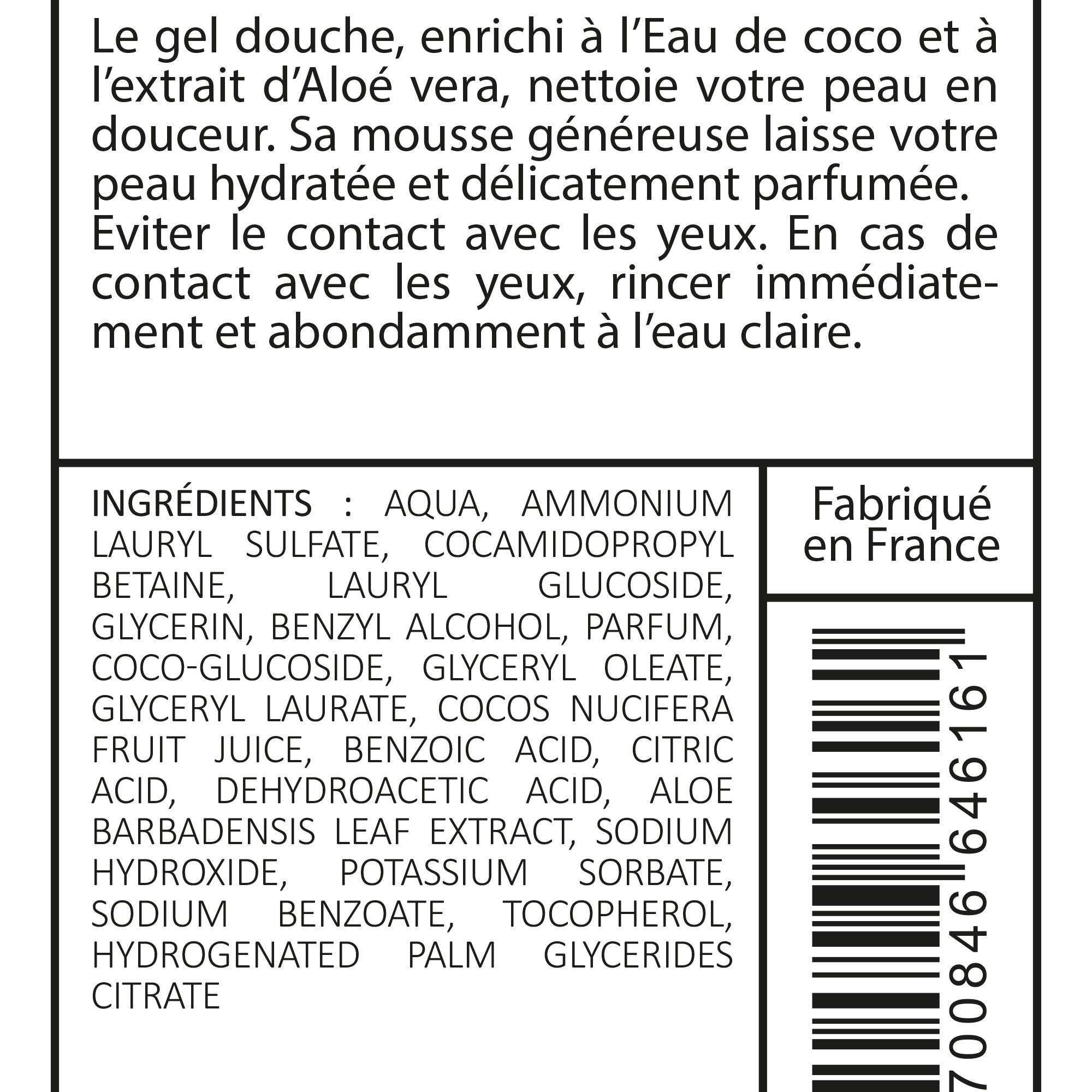 Gel douche eau de coco