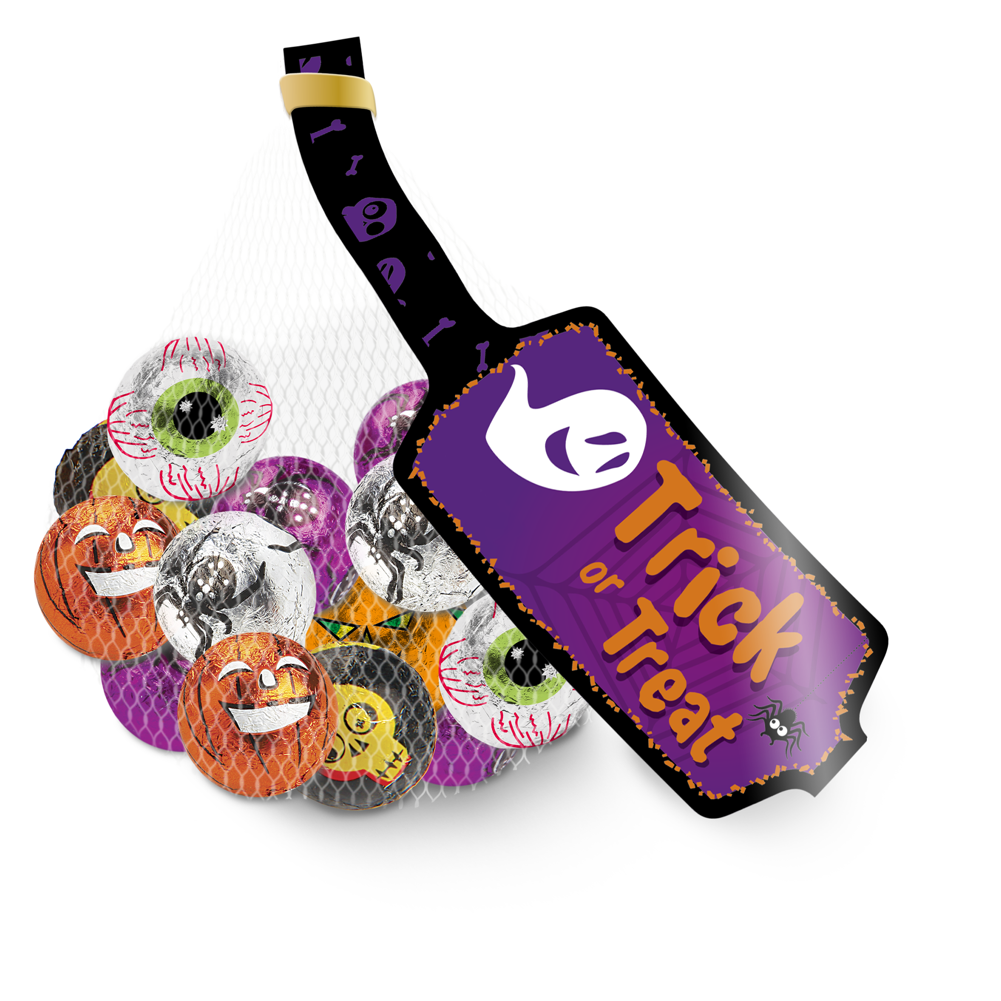 Filet halloween de chocolat au lait et noisette