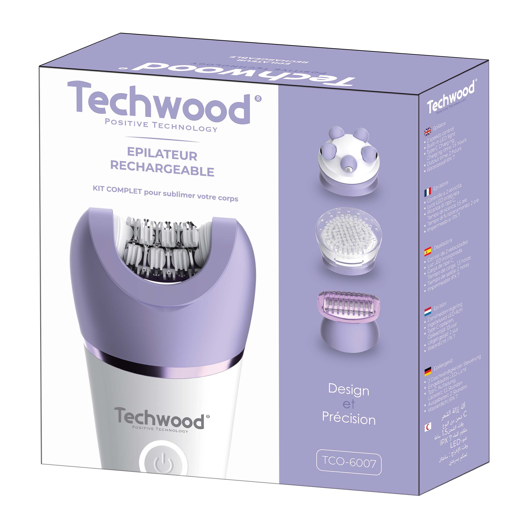 Epilateur rechargeable + 9 accessoires