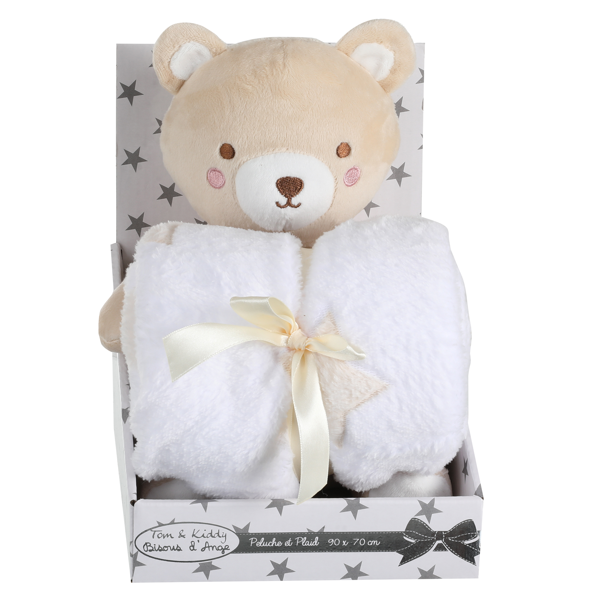 Peluche + plaid - Beige