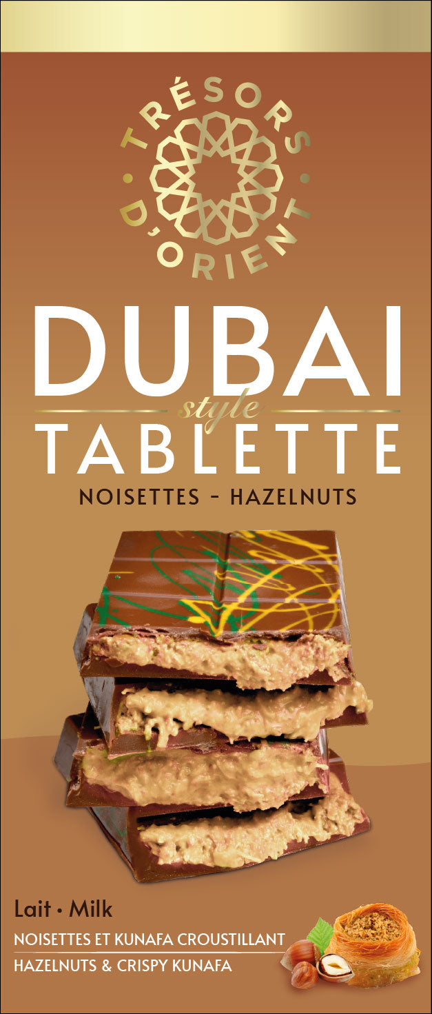 Tablette de chocolat Dubaï noisette et kunafa