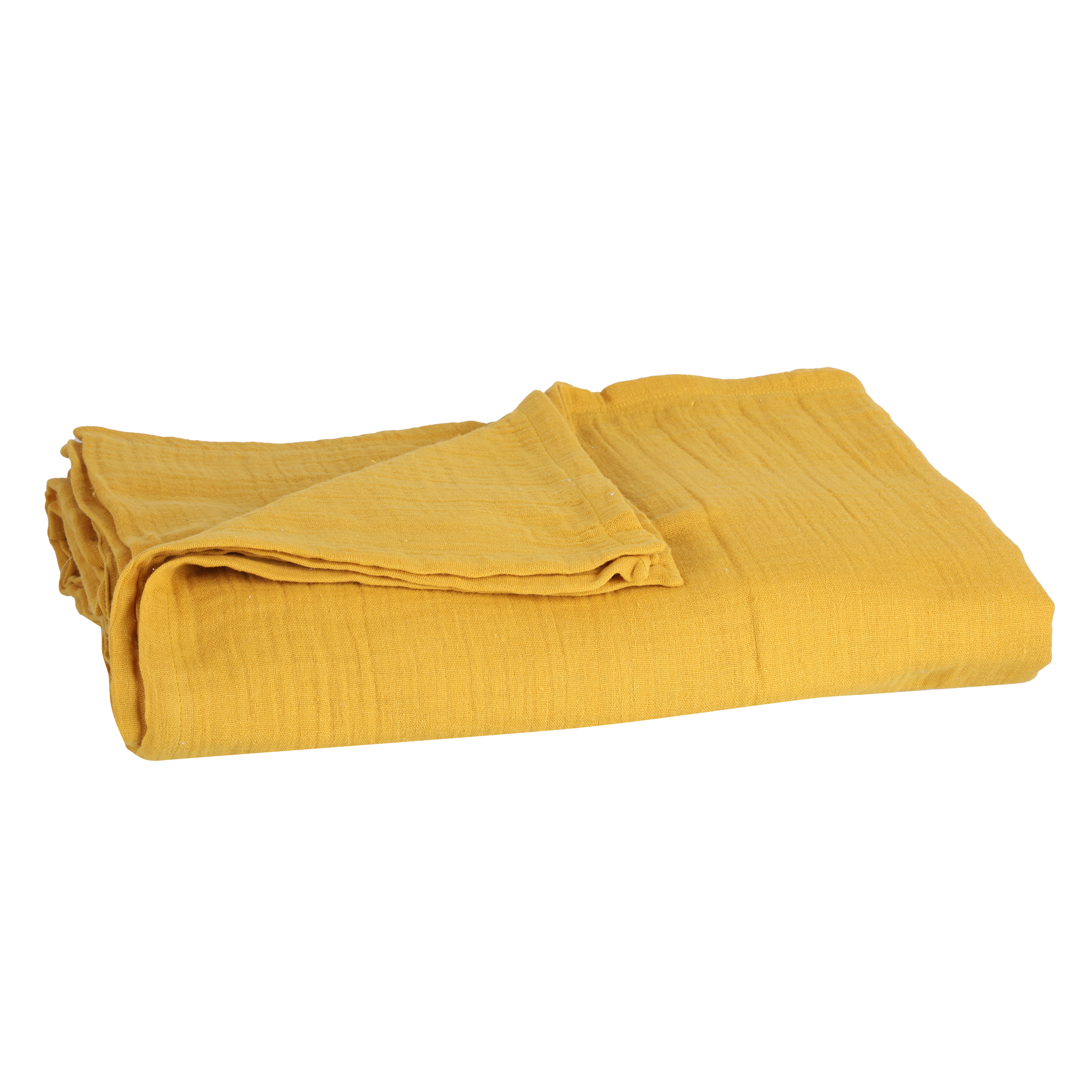 Plaid effet gaze de coton uni  - Jaune