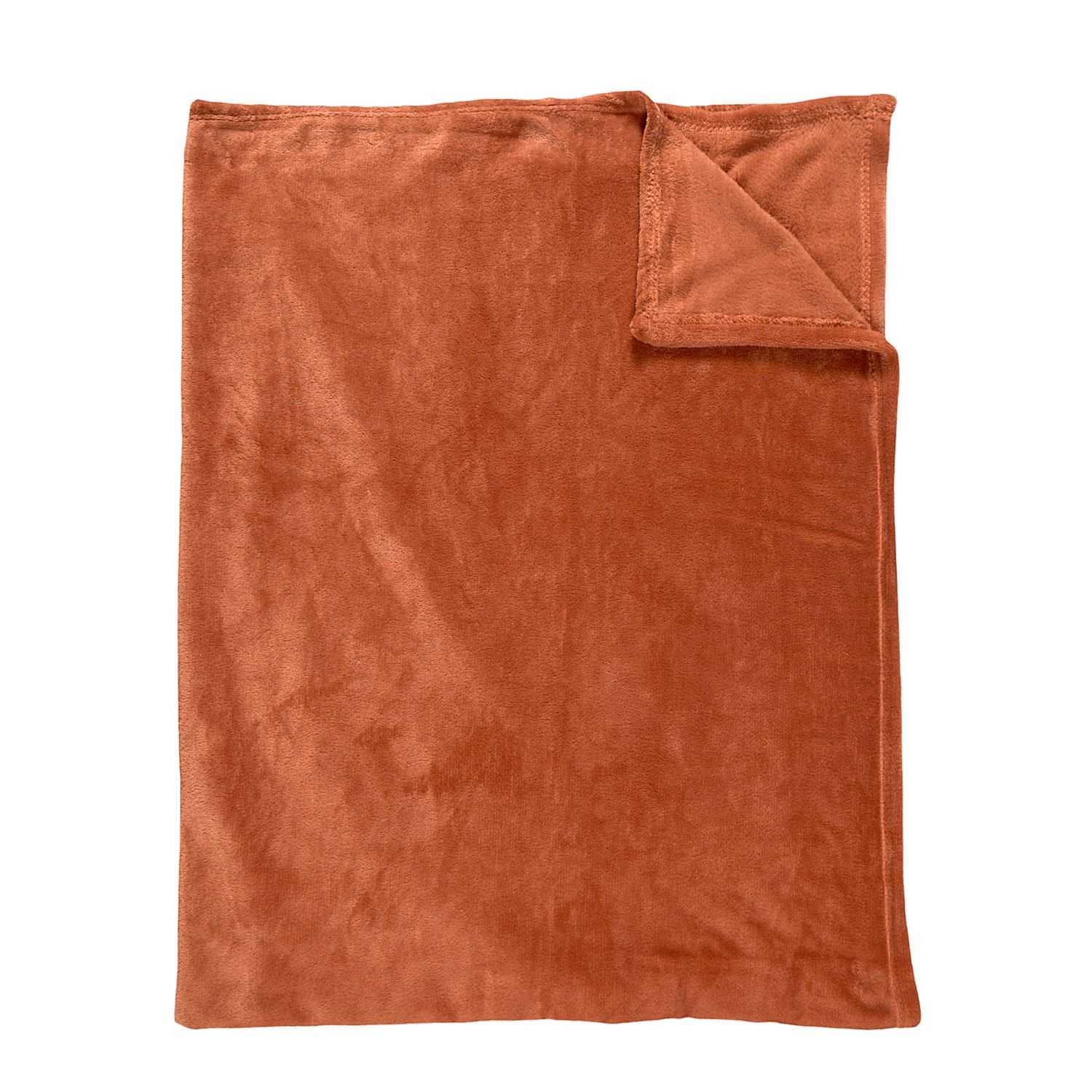 Plaid flanelle 130x170cm - Orange