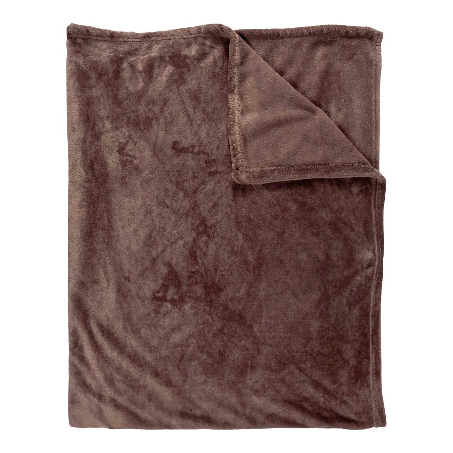 Plaid flanelle 130x170cm - Marron
