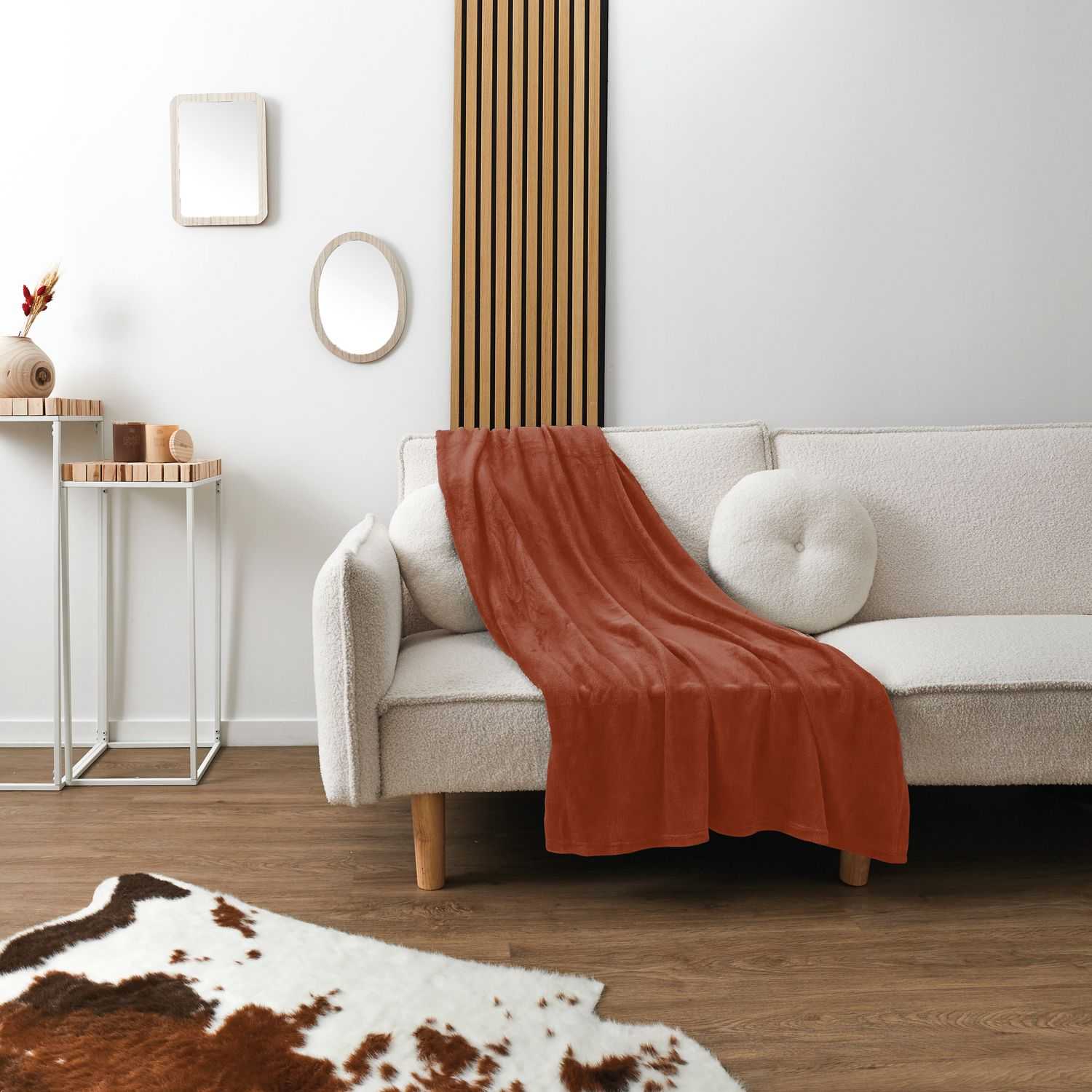 Plaid flanelle 130x170cm - Orange