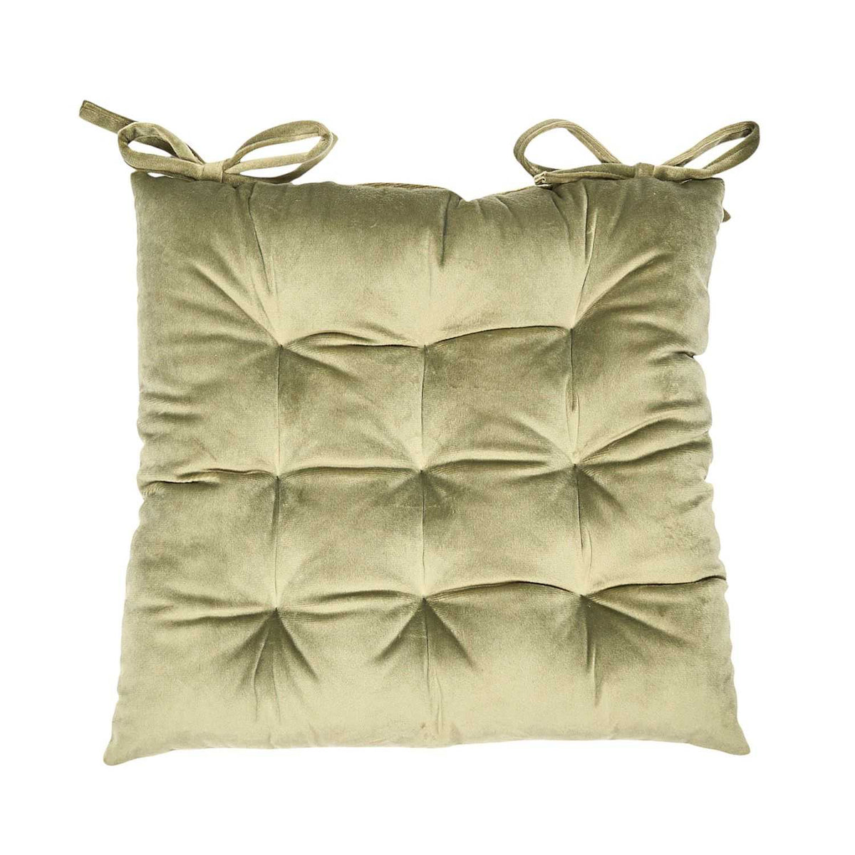 Galette de chaise velours embossé 40 × 40 cm - Vert