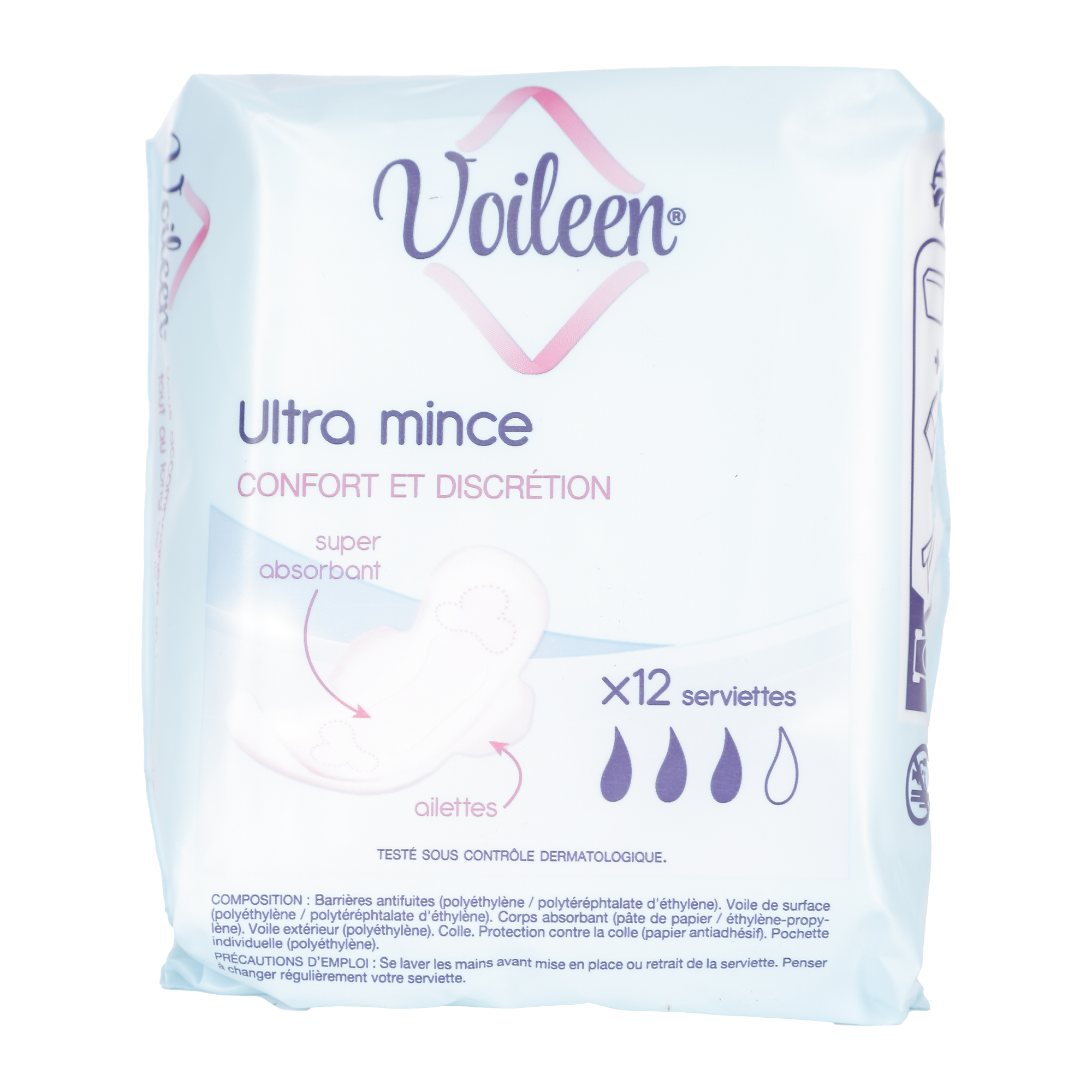 12 serviettes hygiéniques ultra minces jour