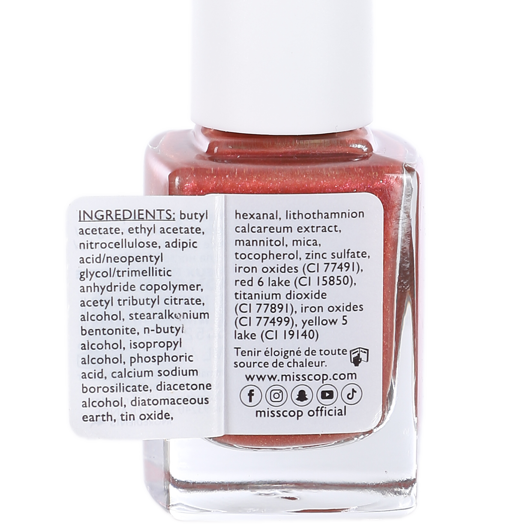 Vernis à ongle vieux rose pailleté