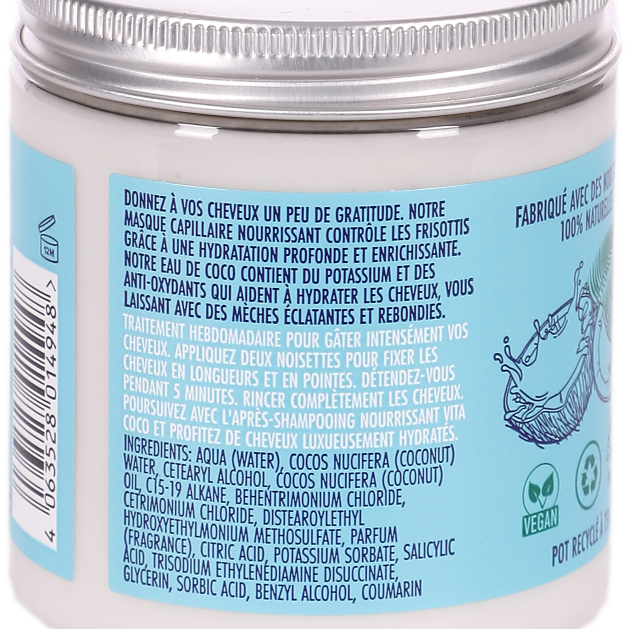 Masque nourrissant eau de coco