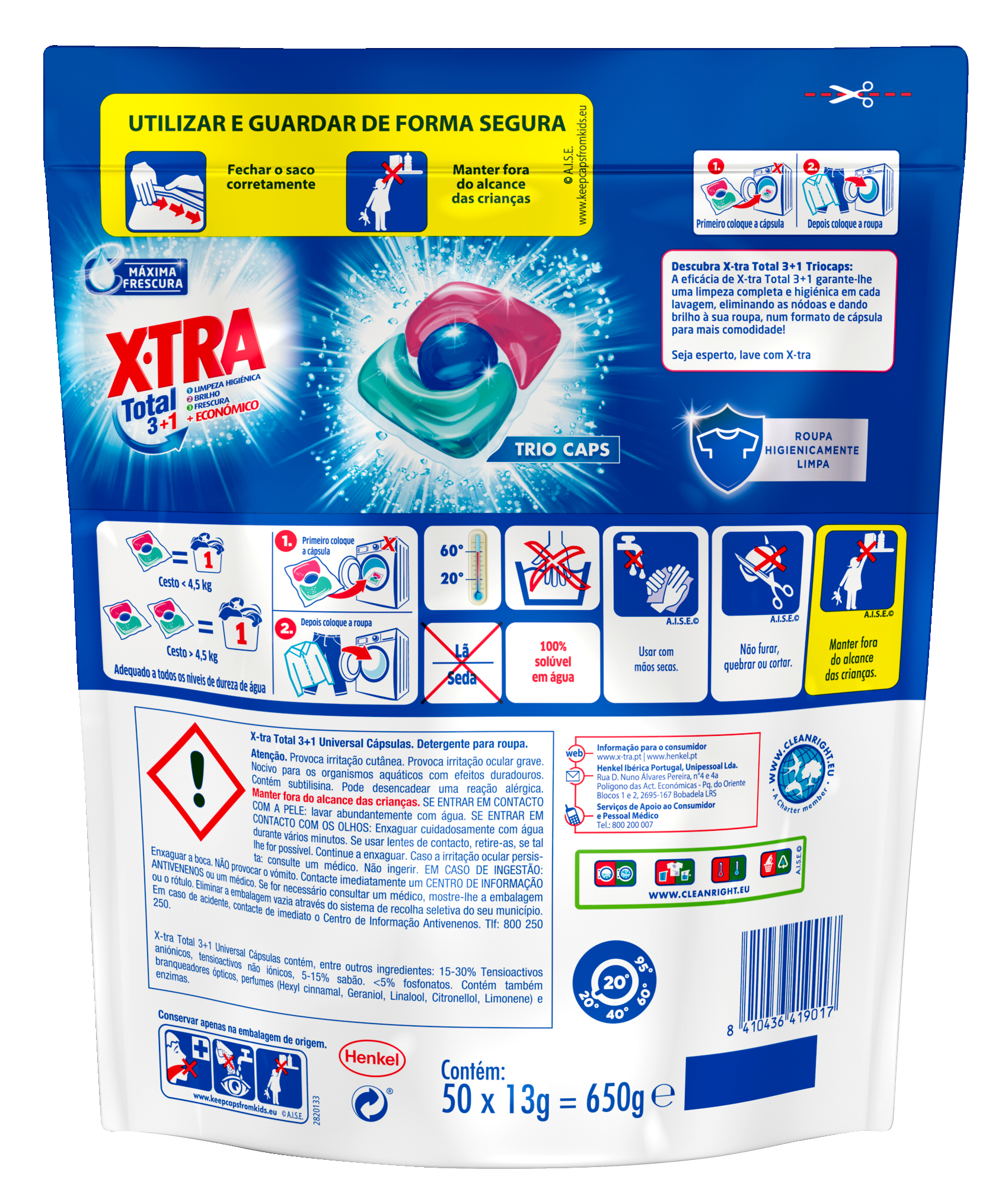 50 capsules lessive 3 en 1