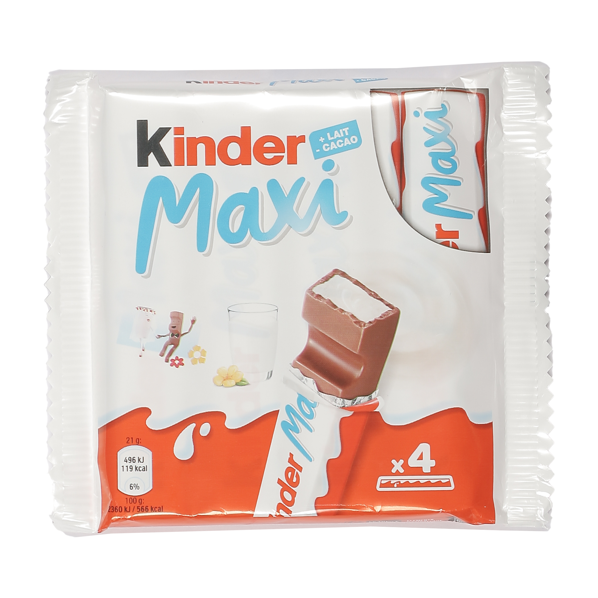 4 maxi barres chocolatées
