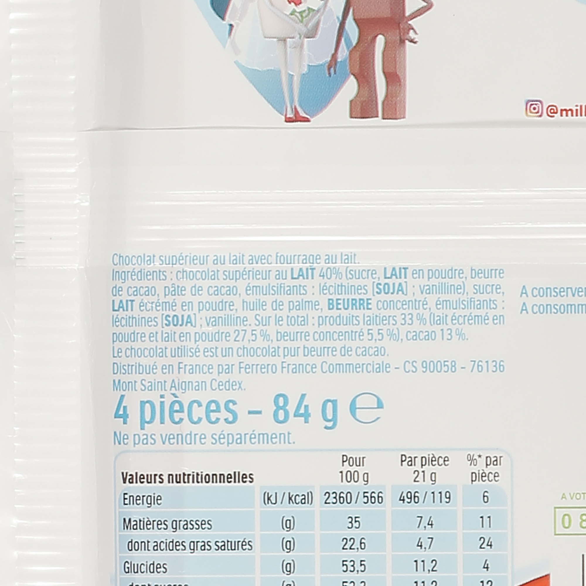 4 maxi barres chocolatées