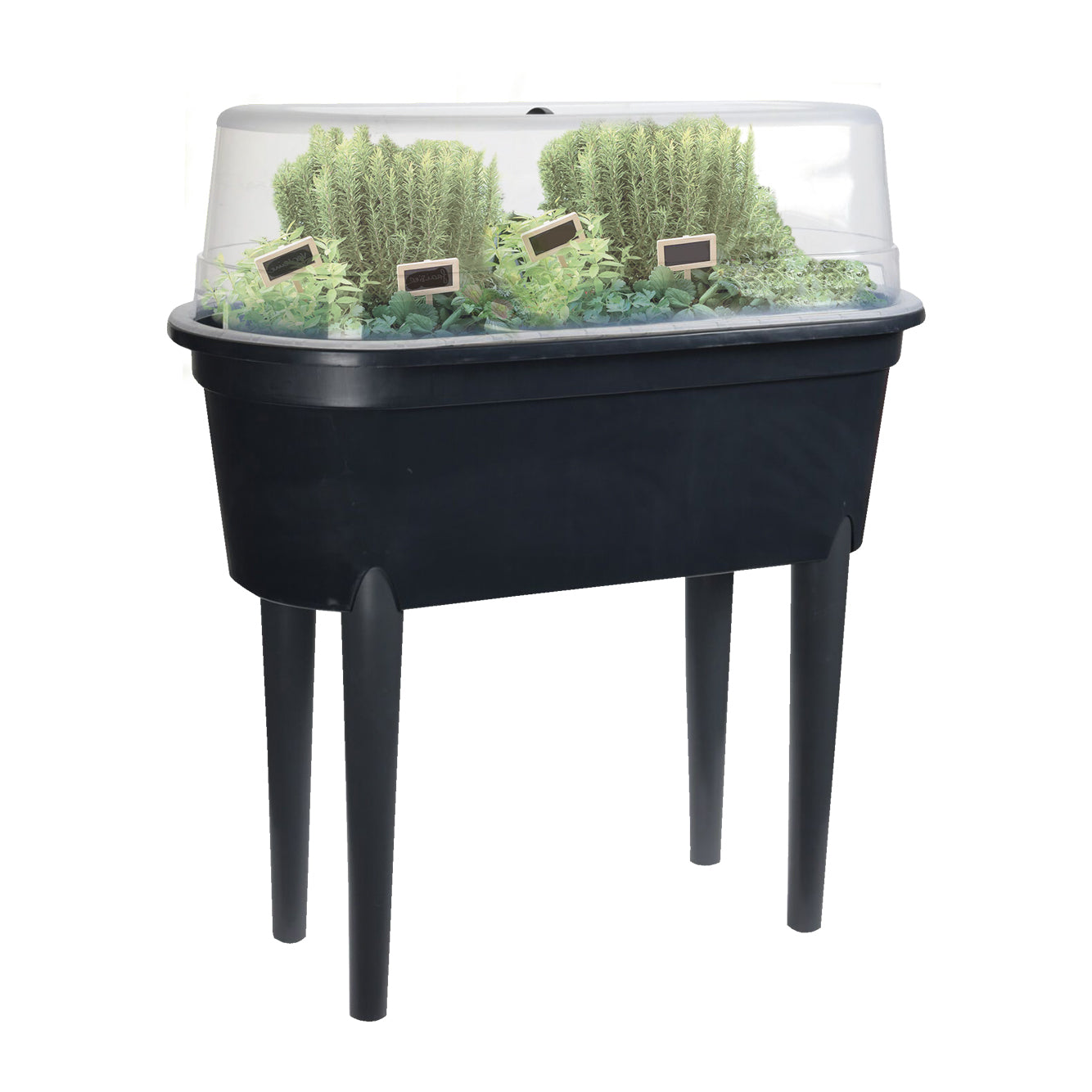 Jardinet noir pieds amovibles avec serre