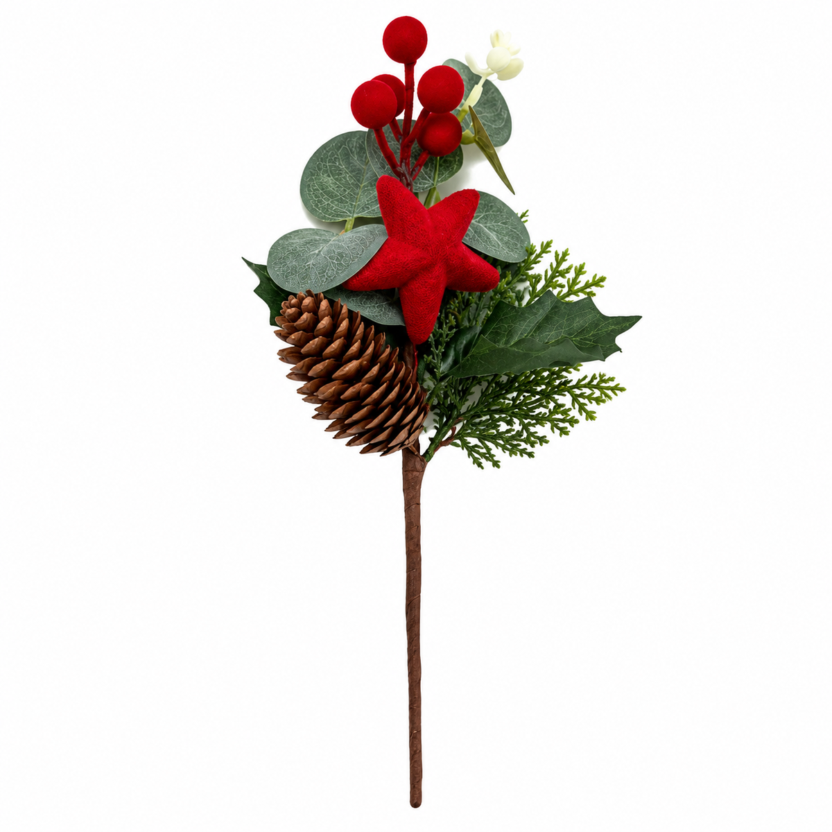 Branche de Noël velours – 28 cm