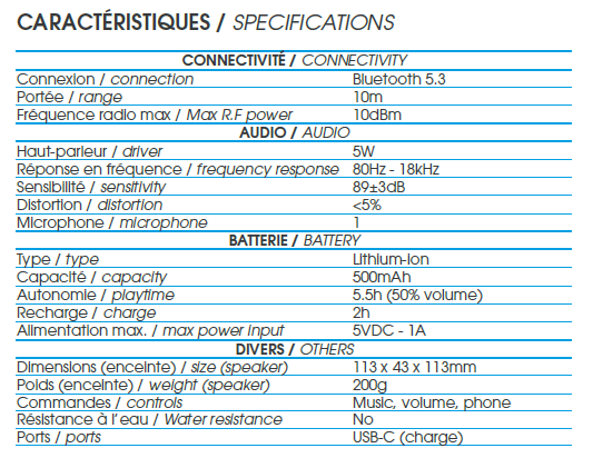 Enceinte sans fil Pop-up