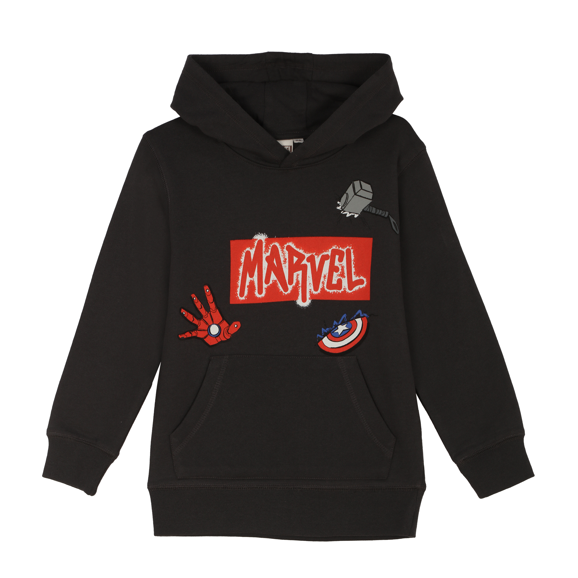 Sweat à capuche licence 6/12 ans - Noir