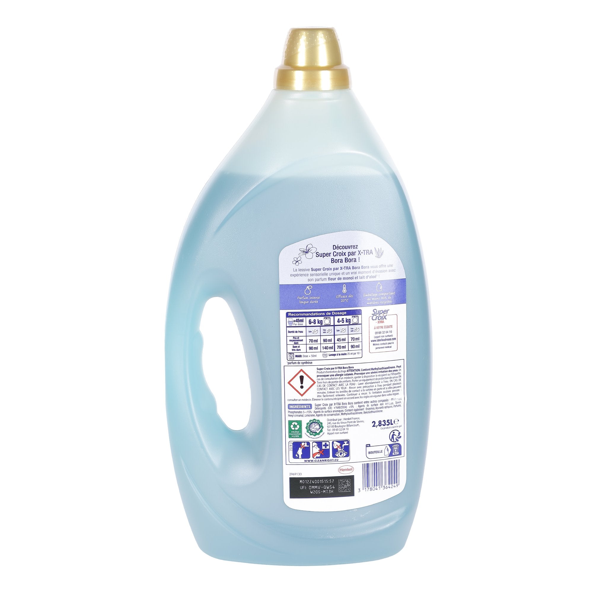 63 doses de lessive liquide Bora Bora fleur de monoï et lait d'aloé Vera